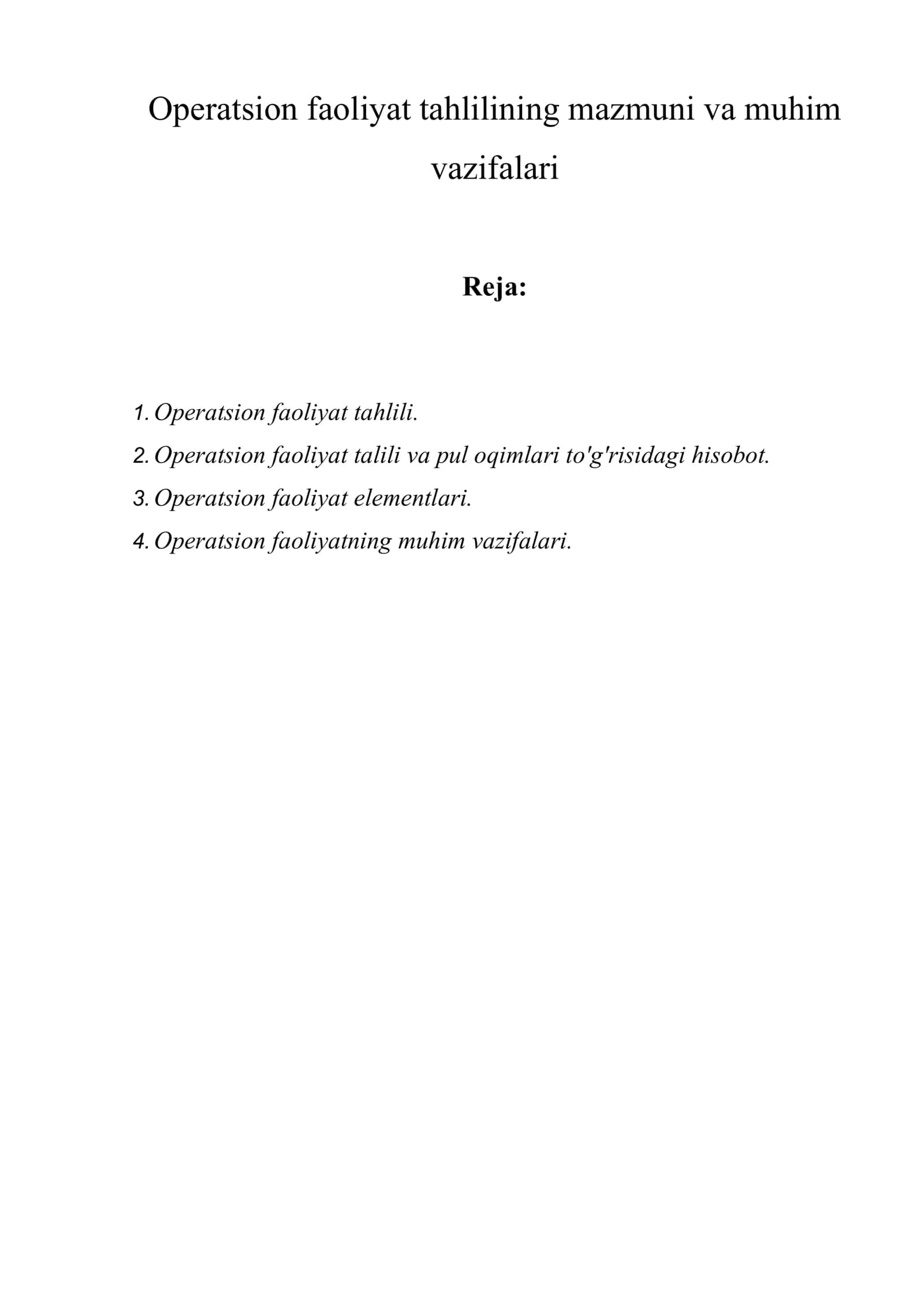 Operatsion faoliyat tahlilining mazmuni va muhim vazifalari 2