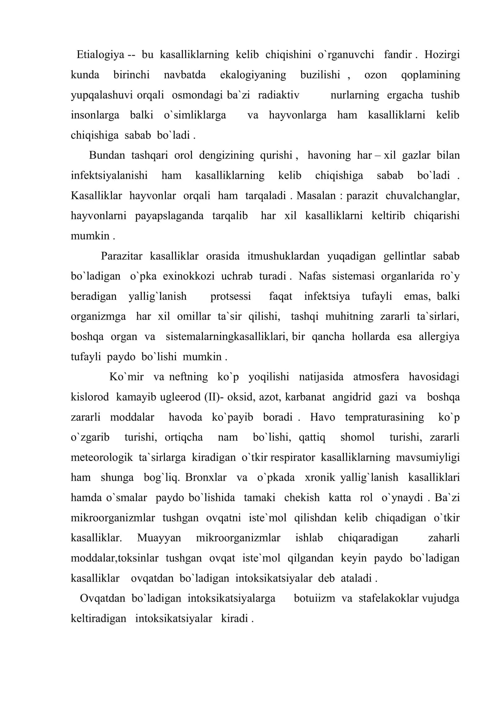 Etiologiya, Potogenez kasalliklarining tarqalish yo`li, gemotogen, limfogen, nevrogen, spitsifik va nospitsifik infektsiyalar haqida tushincha 2