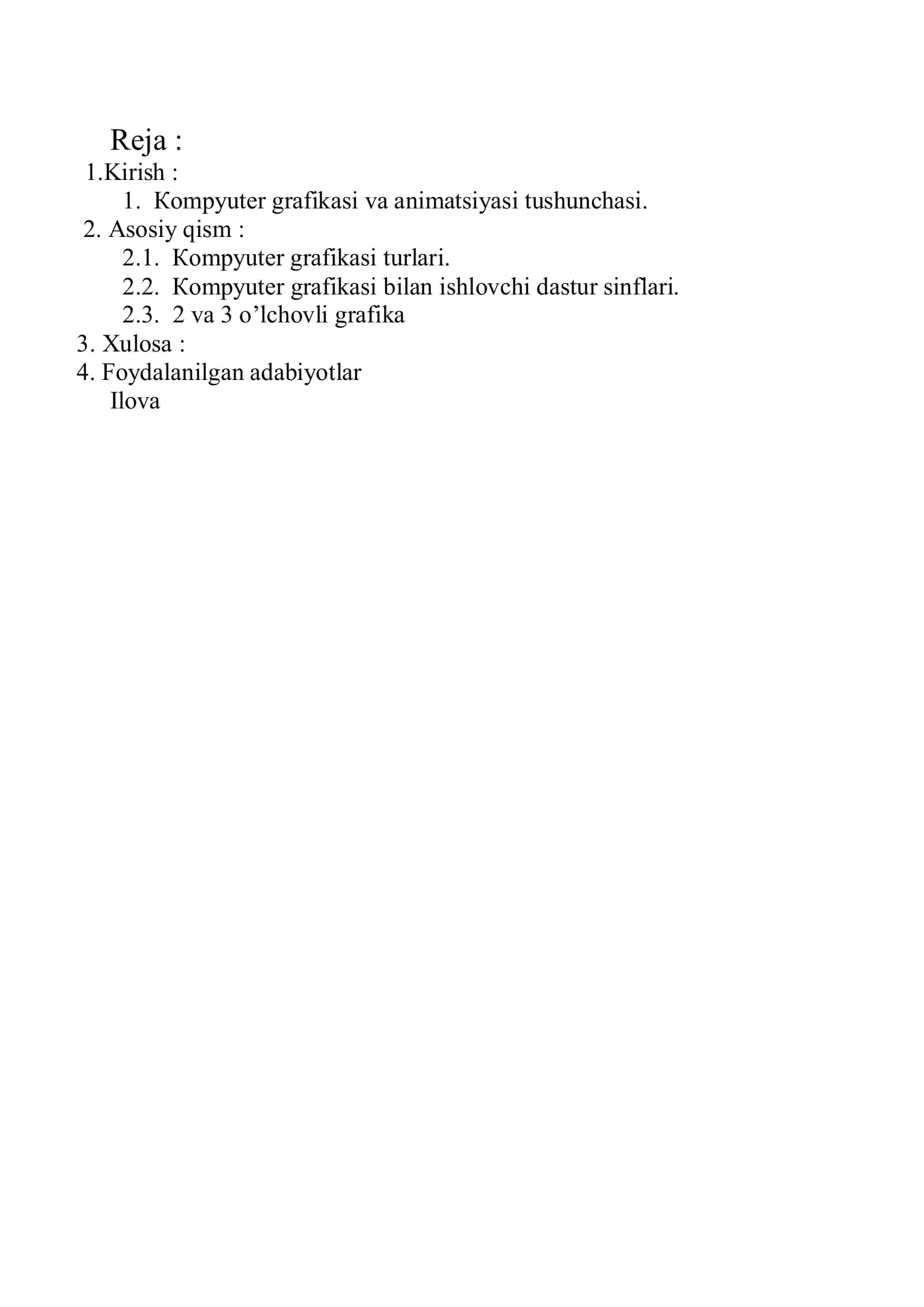 Uch o’lchamli tasvir olishning dasturiy vositalari 2