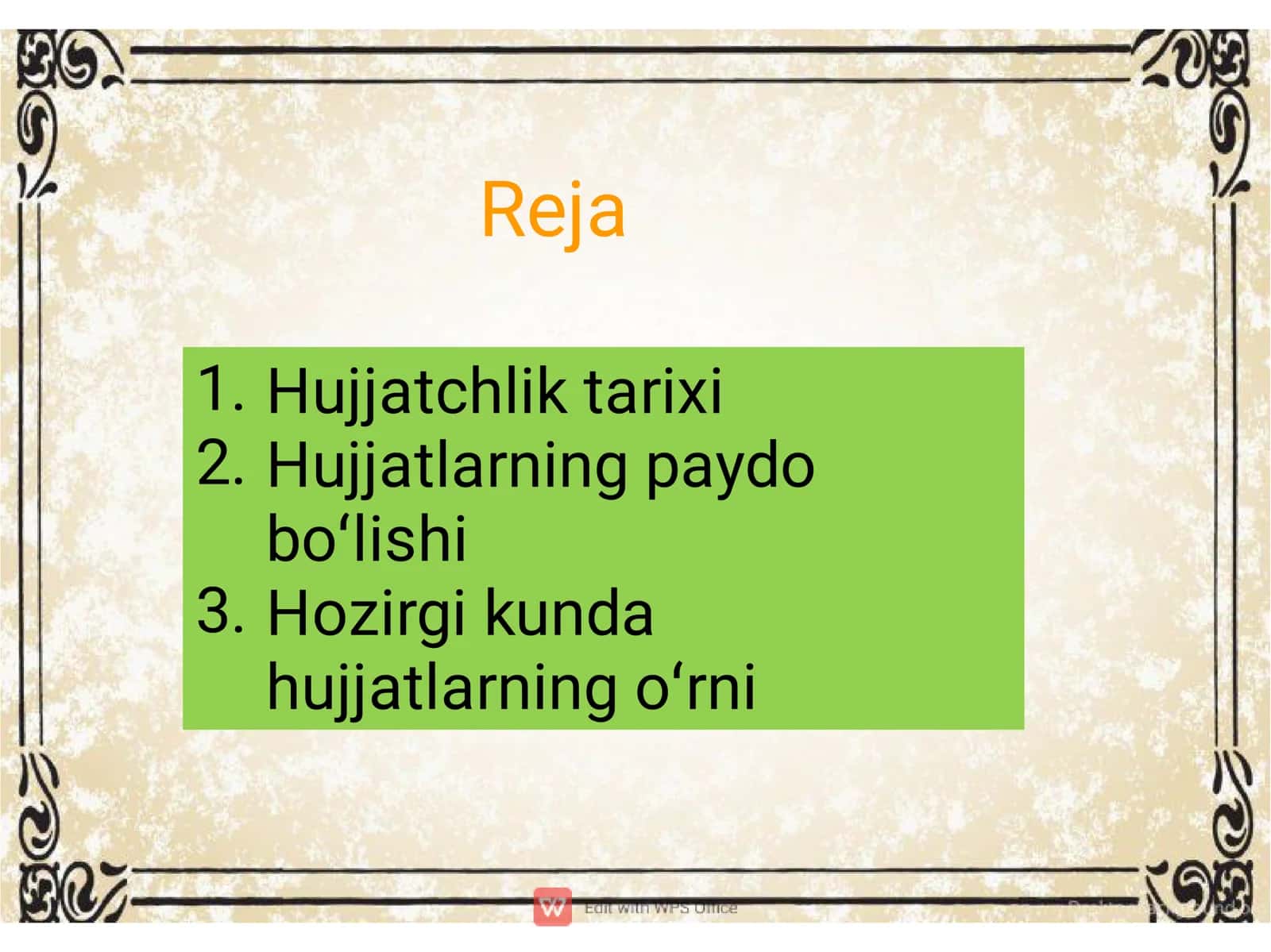 Hujjatlarning paydo bo'lish tarixi 2
