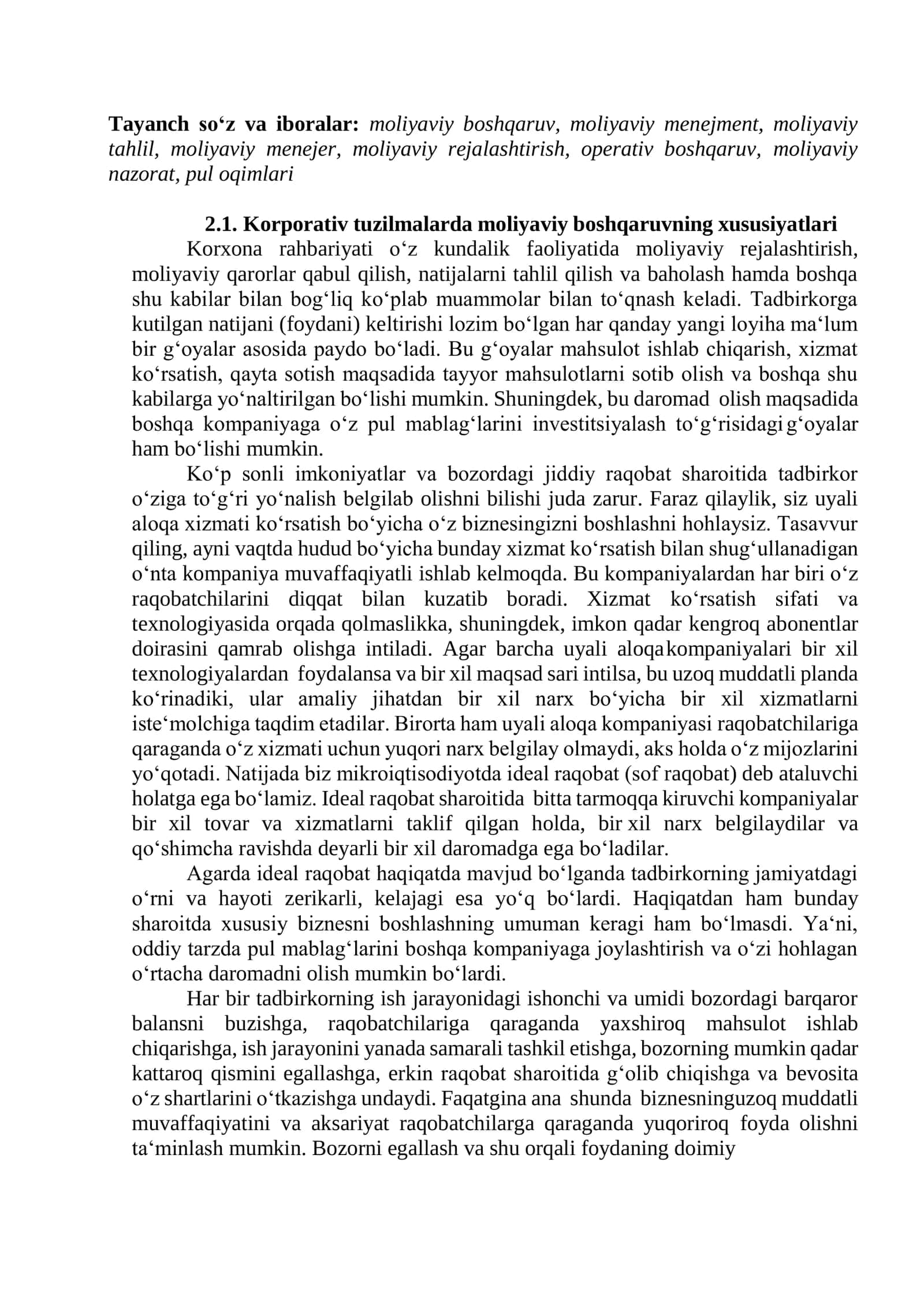 Korporativ tuzilmalarda moliyaviy menedjerning roli 2