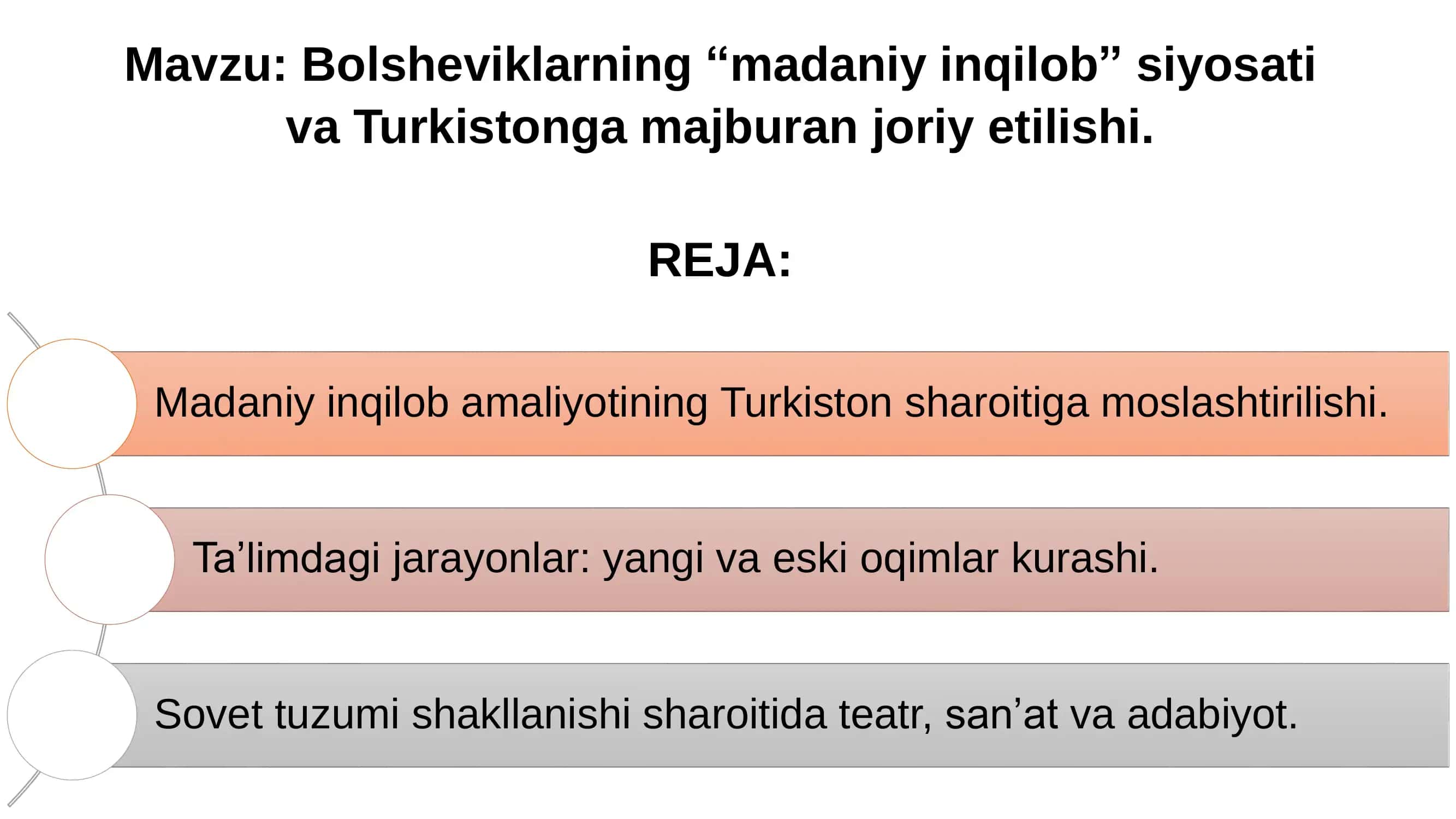 Bolsheviklarning “madaniy inqilob” siyosati va Turkistonga majburan joriy etilishi 2