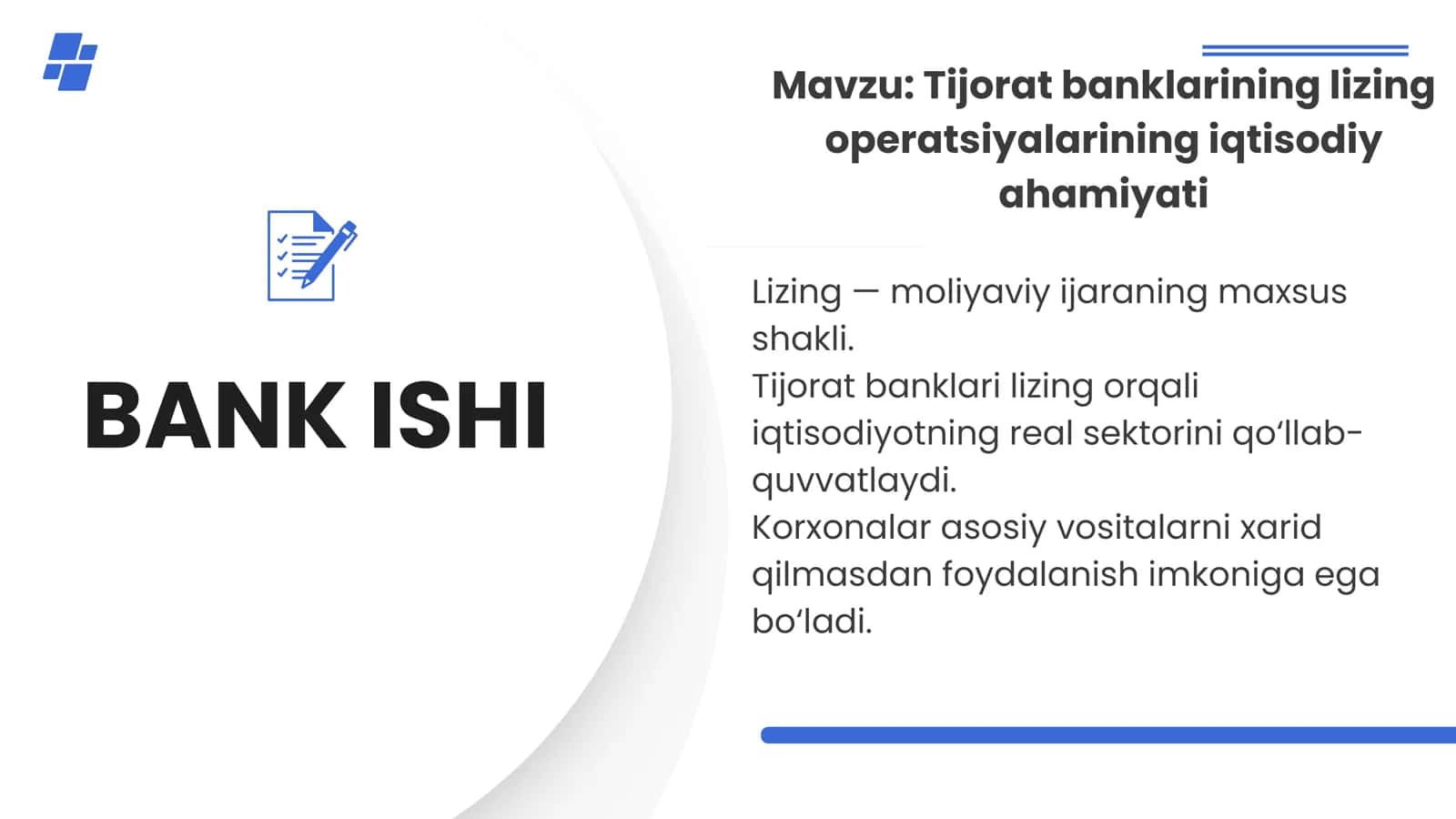 Tijorat banklarining lizing operatsiyalarining iqtisodiy ahamiyati 2