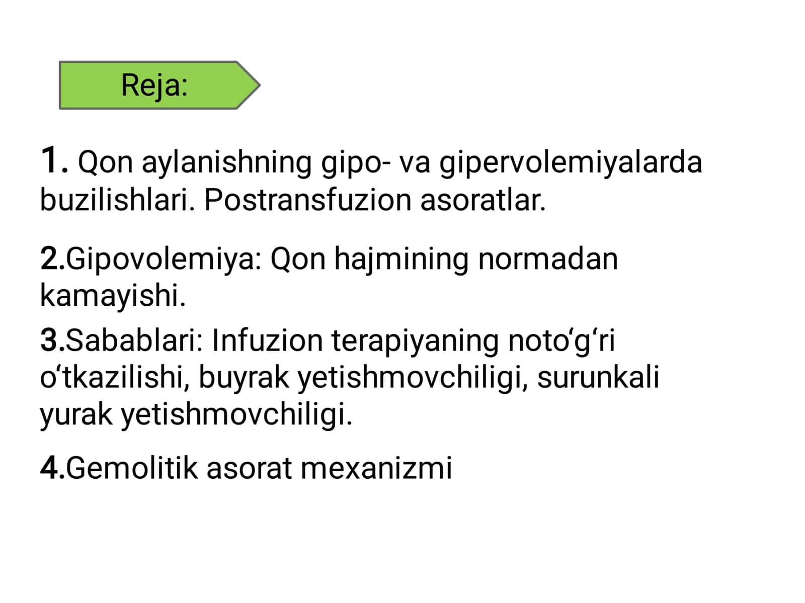 qon aylanishning gipo va giper volemiyadagi buzulishlari 2