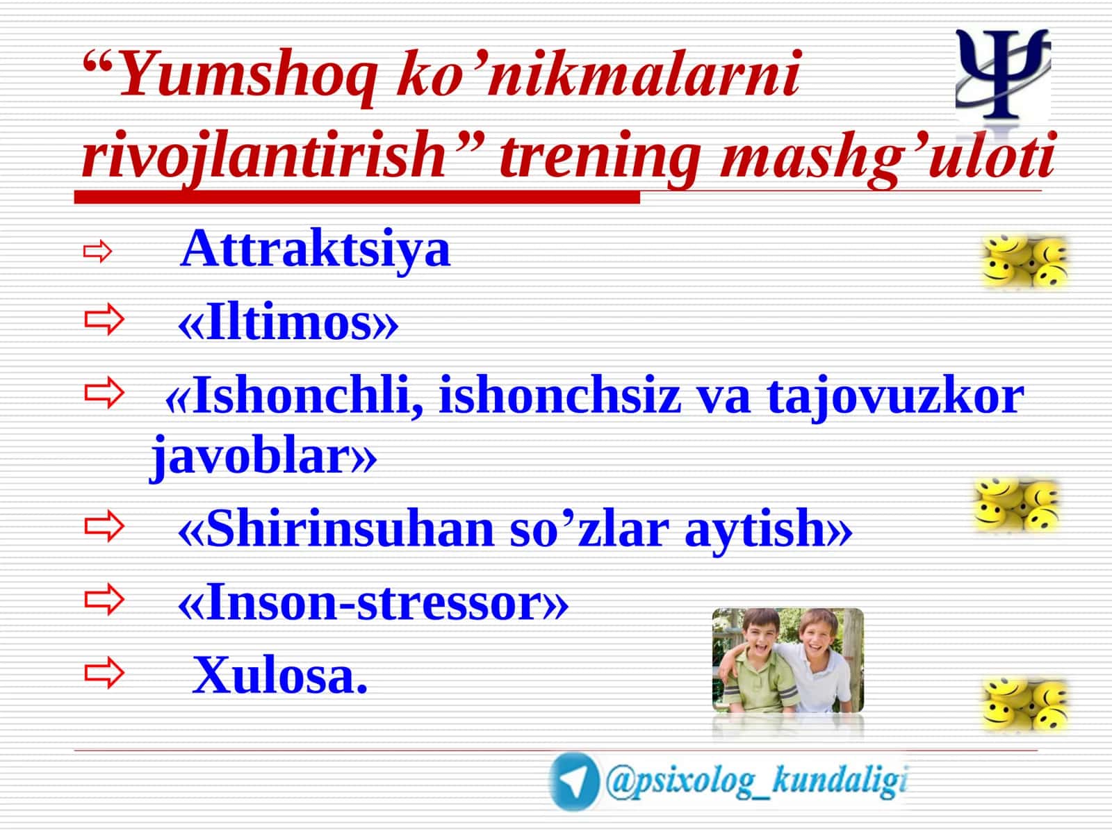 Yumshoq ko’nikmalarni rivojlantirish 2