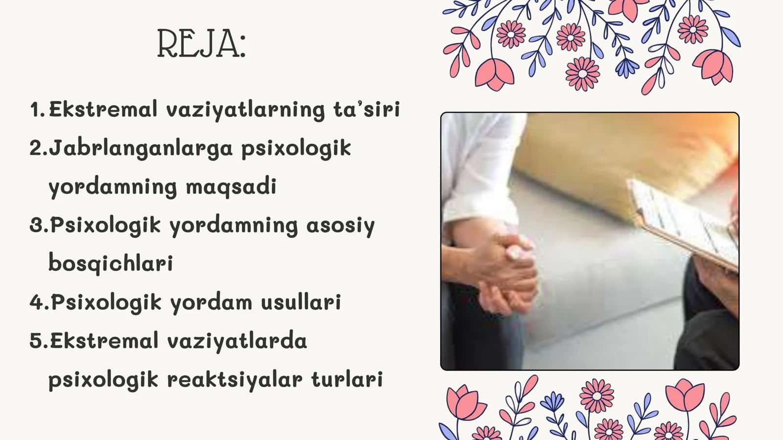 EKTREMAL VAZIYATLAR PSIXOLOGIYASI 2