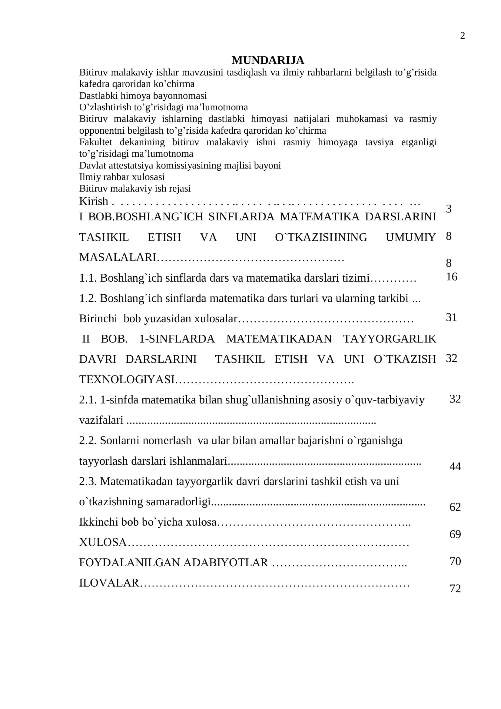 1-SINF MATEMATIKA DARSIDA TAYYORGARLIK DAVRINI TASHKIL ETISH METODIKASI 2