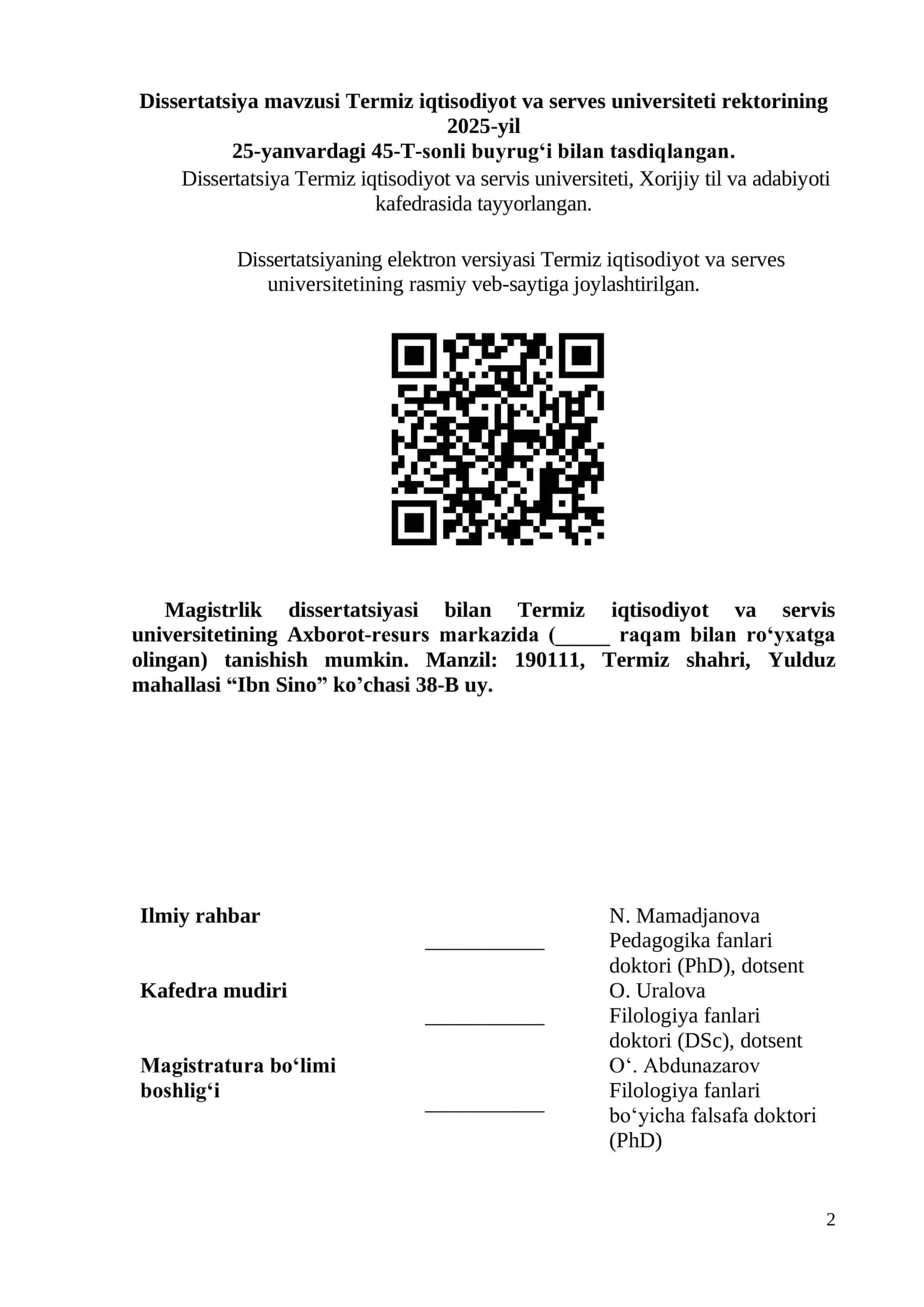 Xorijiy tilni o‘qitishda audiovizual texnologiyalar yordamida ta’lim samaradorligini oshirishning metodik asoslari 2