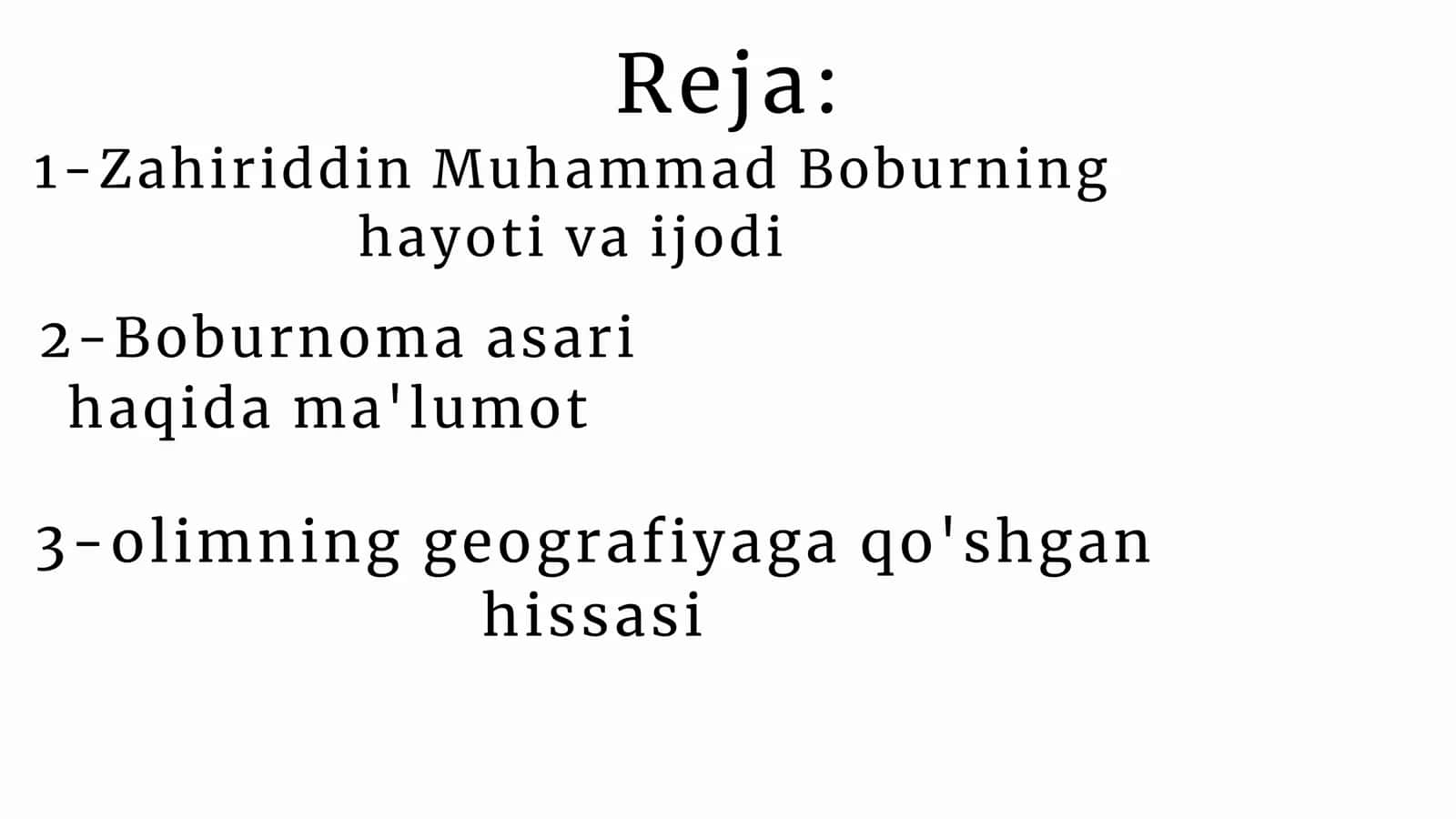 Zahiriddin Muhammad Boburning O‘rta Osiyo geografiyasiga qo'shgan hissasi 2