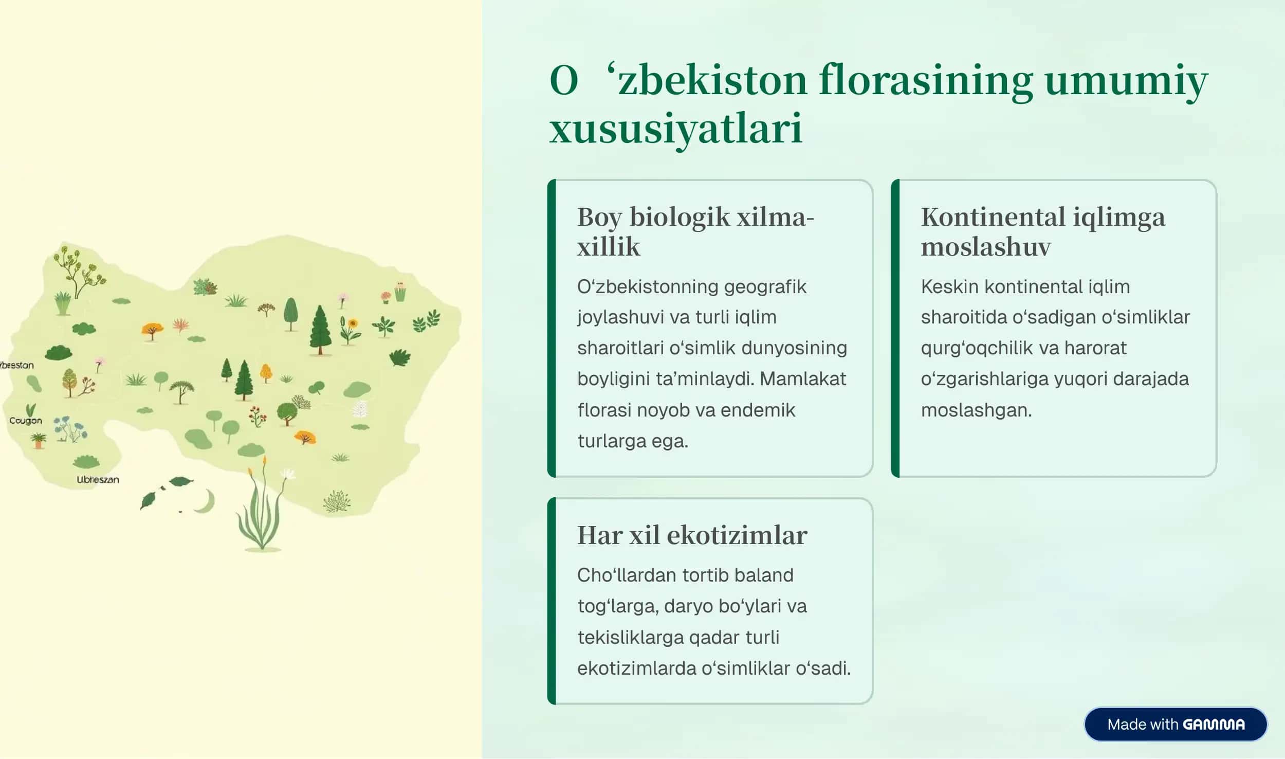 O'zbekistonning o'simlik qoplami 2