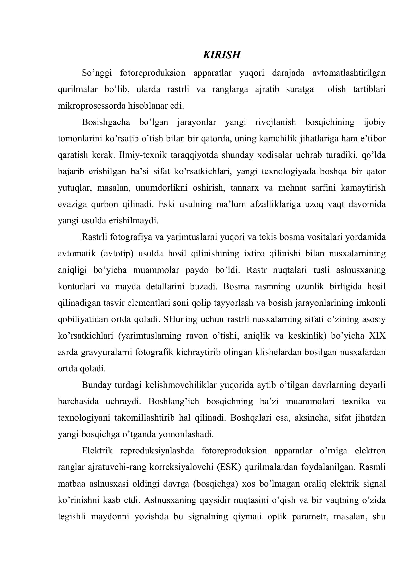 BOSMA QOLIP TAYYORLASH texnologiyasi fanidan 2