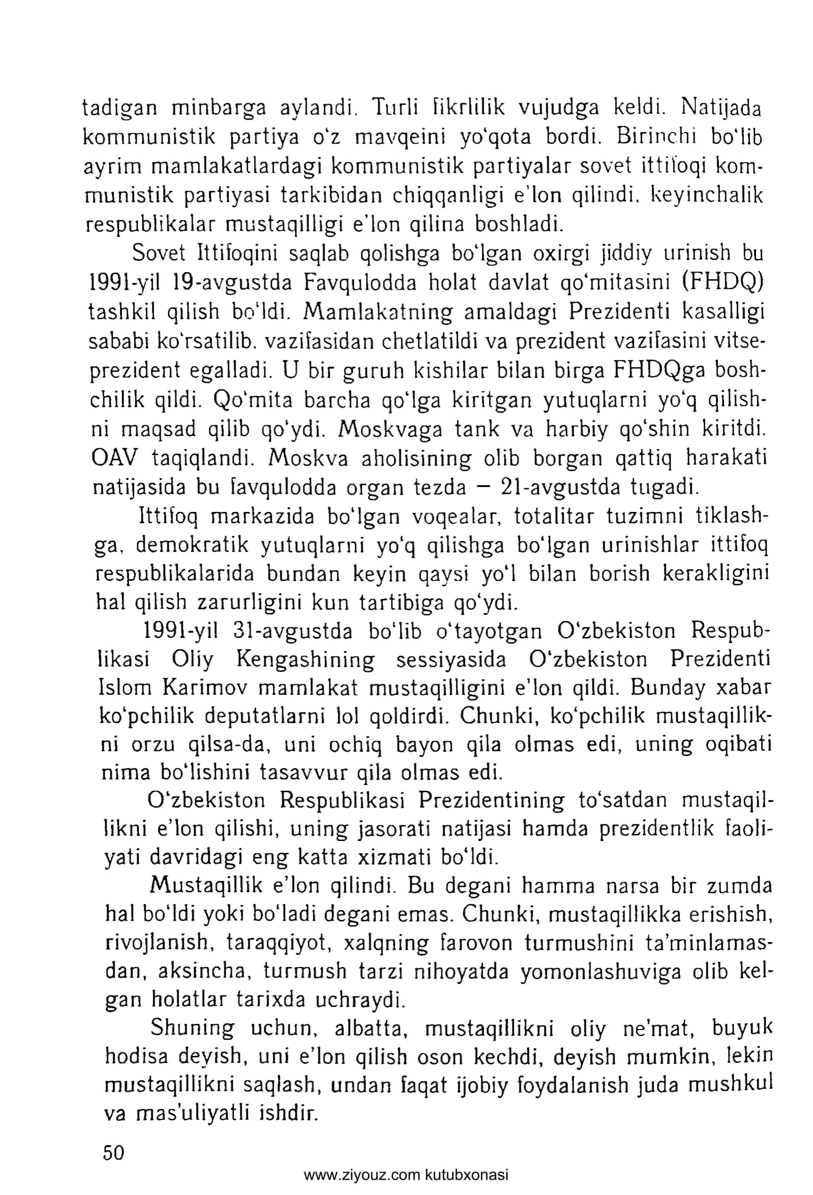 О zbekiston Respublikasi Konstitutsiyasining yaratilishi va takomillashuvi 2