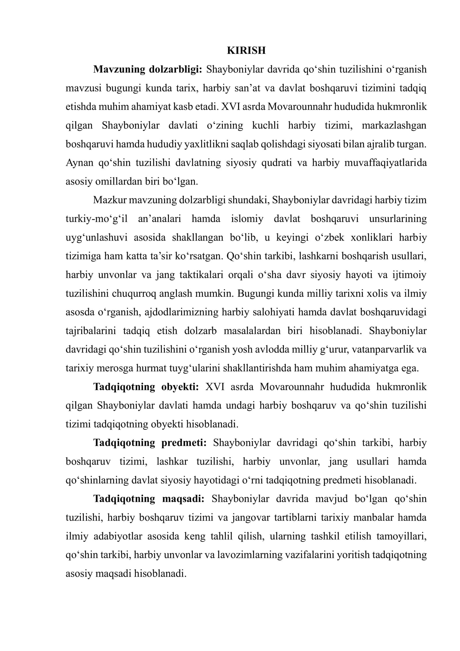 Shayboniylar davrida harbiy ish 2