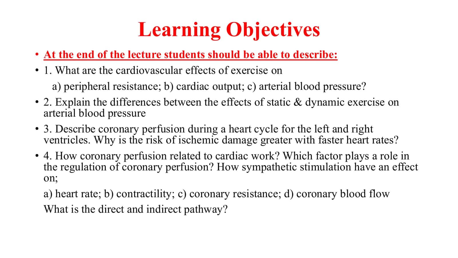 Effects of exercise on the circulation 2