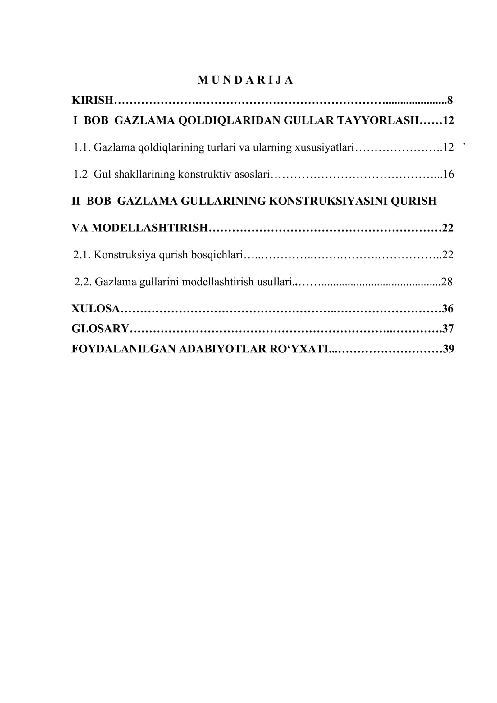 Gazlama qoldiqlaridan gullar tayyorlashning konstruksiyasini qurish va modellashtirish 2