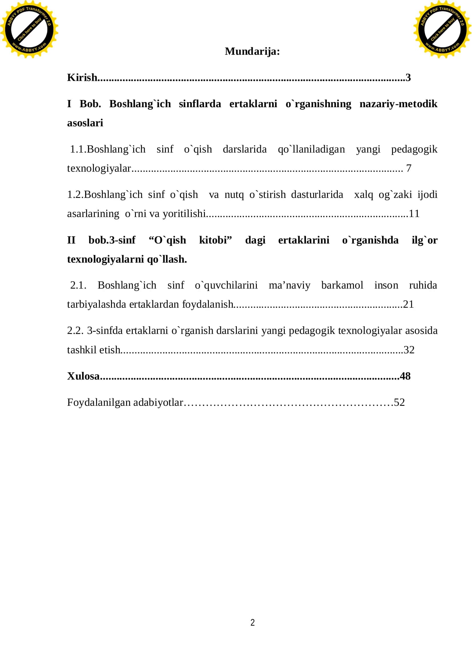 Boshlang'ich sinflarda ertaklarni o`rganishning nazariy-metodik asoslari 2