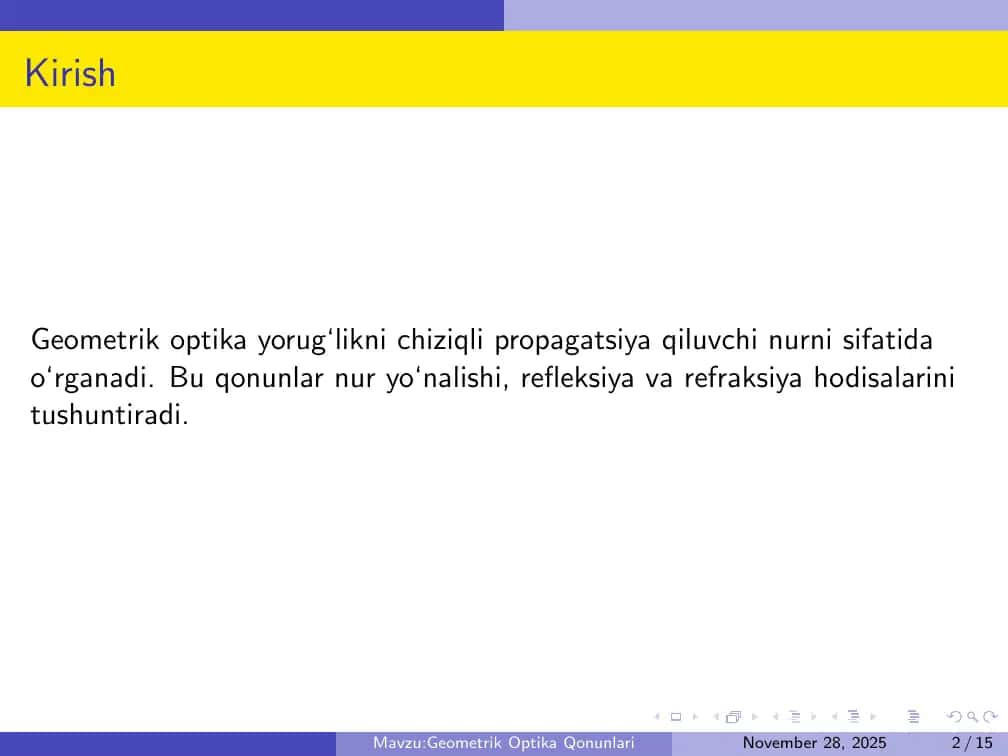 Geometrik Optika Qonunlari 2