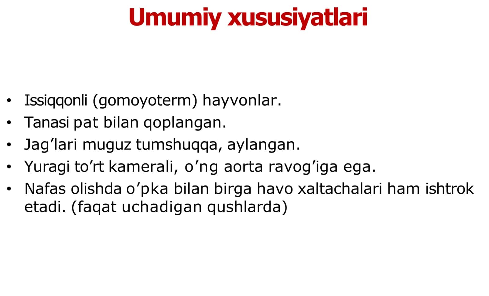 Qushlar sinfi 2