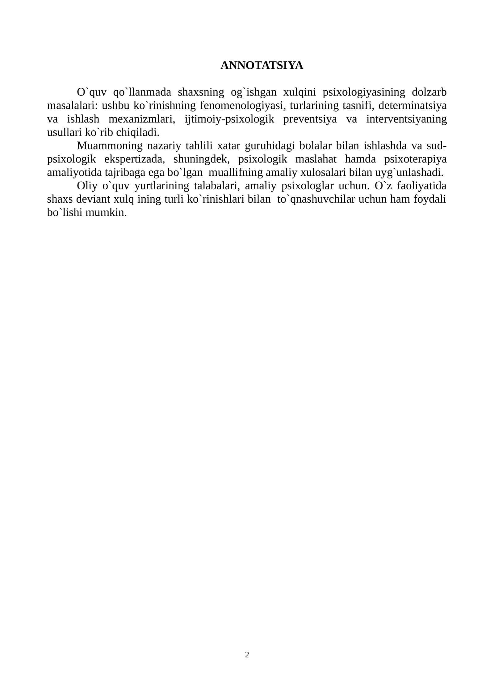 XULQI OG`ISНGAN BOLALAR PSIXOLOGIYASI 2
