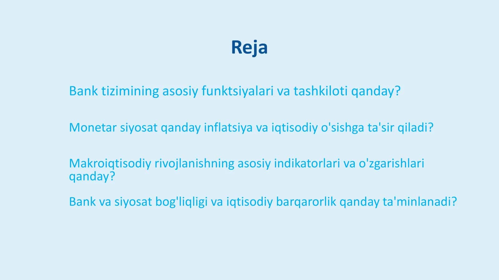 Ozarbayjon Respublikasining Bank Tizimi, Monetar Siyosati va Makroiqtisodiy Rivojlanishi 2