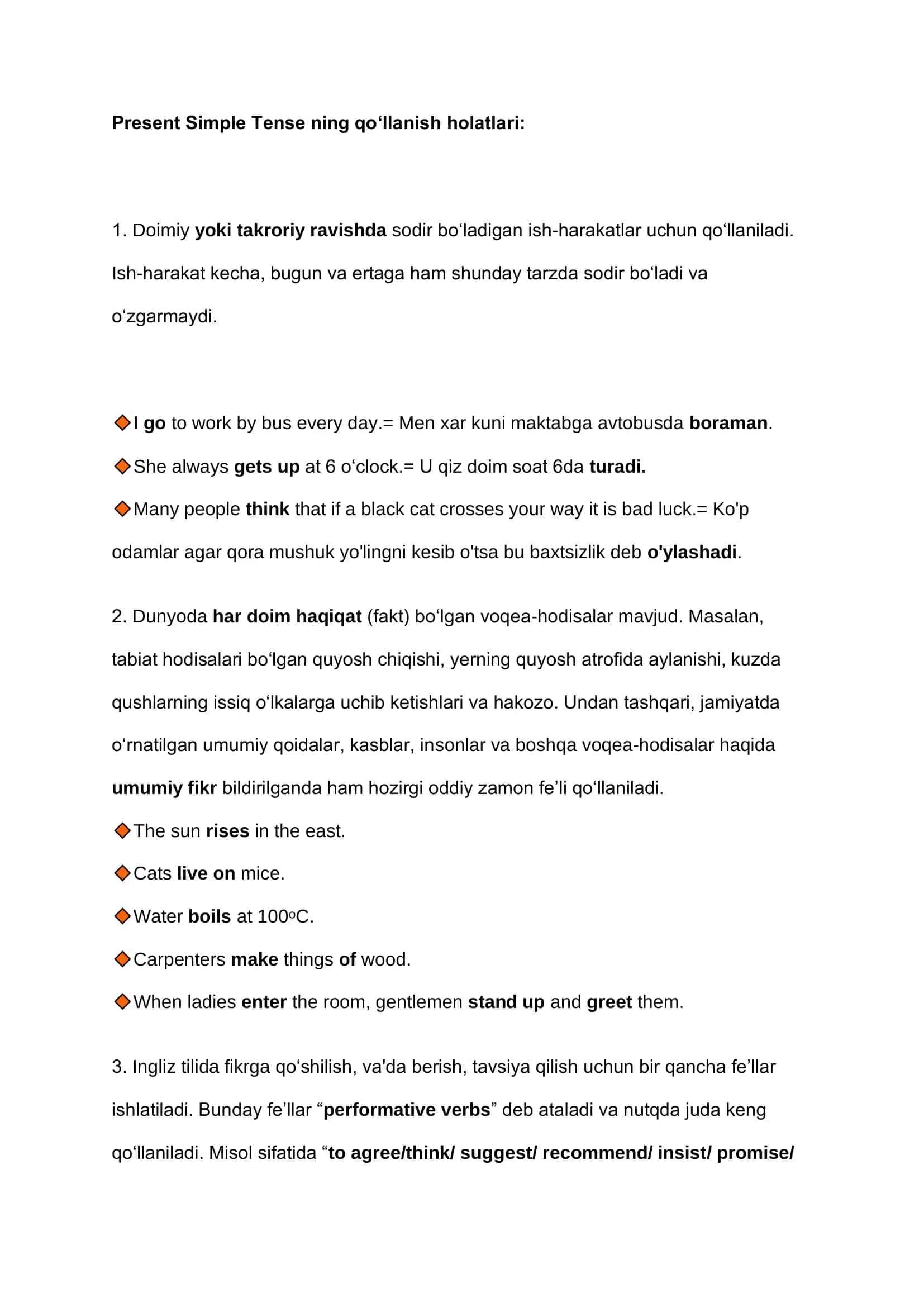 Ingliz tilidagi zamonlar 2