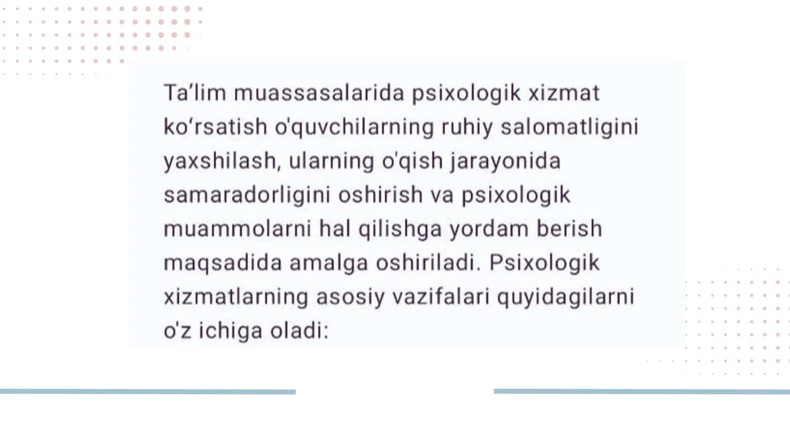 Ta'lim muassasalarida psixalogik  xizmat ko'rsatish 2