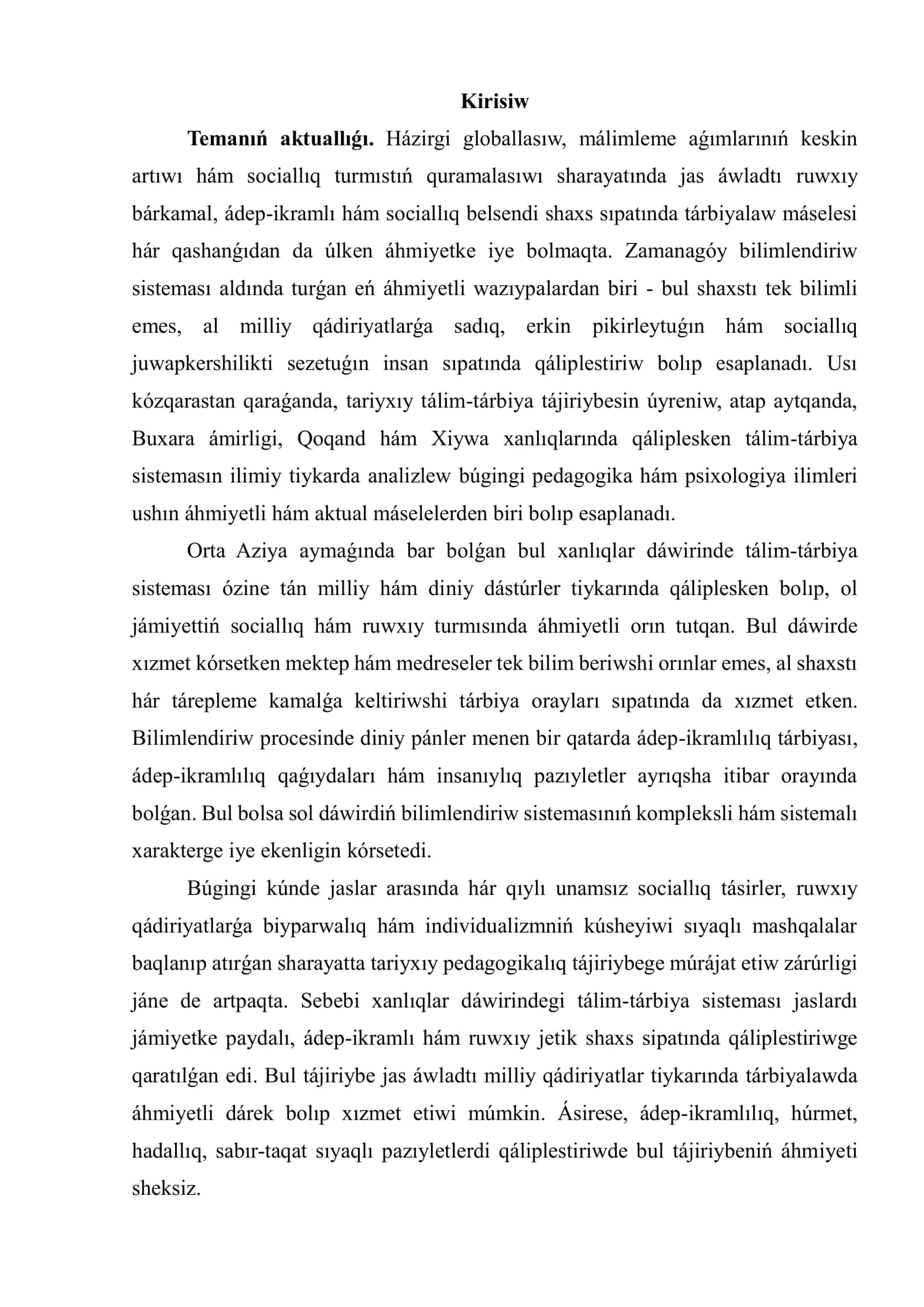 XANLÍQLARDA TÁLIM-TÁRBIYA 2