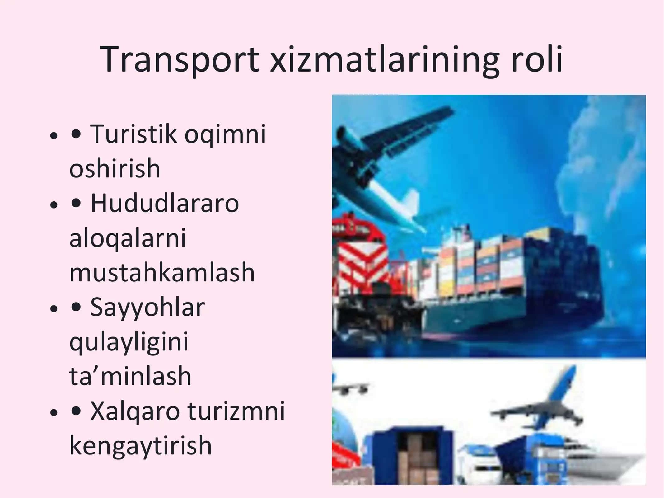 O‘zbekistonda transport va turizm 2
