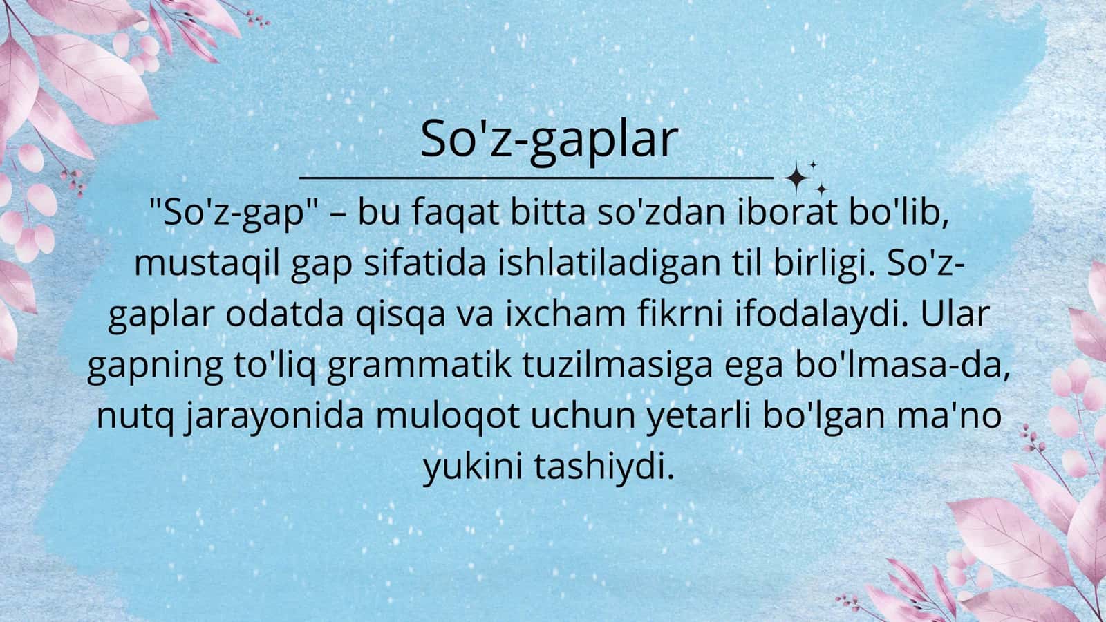 So'z-gap tizimi haqida 2