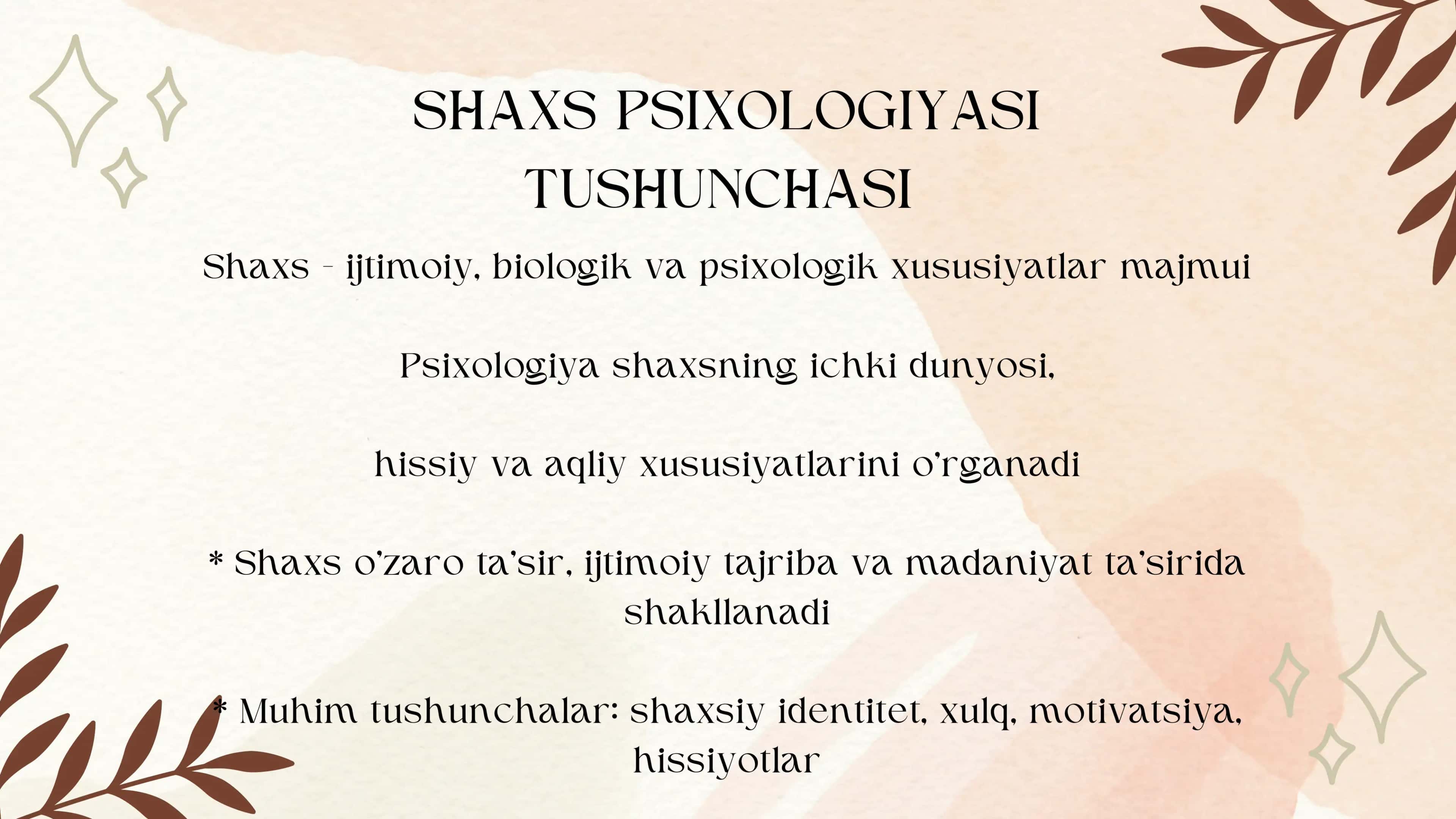 Chet el psixologiyasida shaxs nazariyalari 2