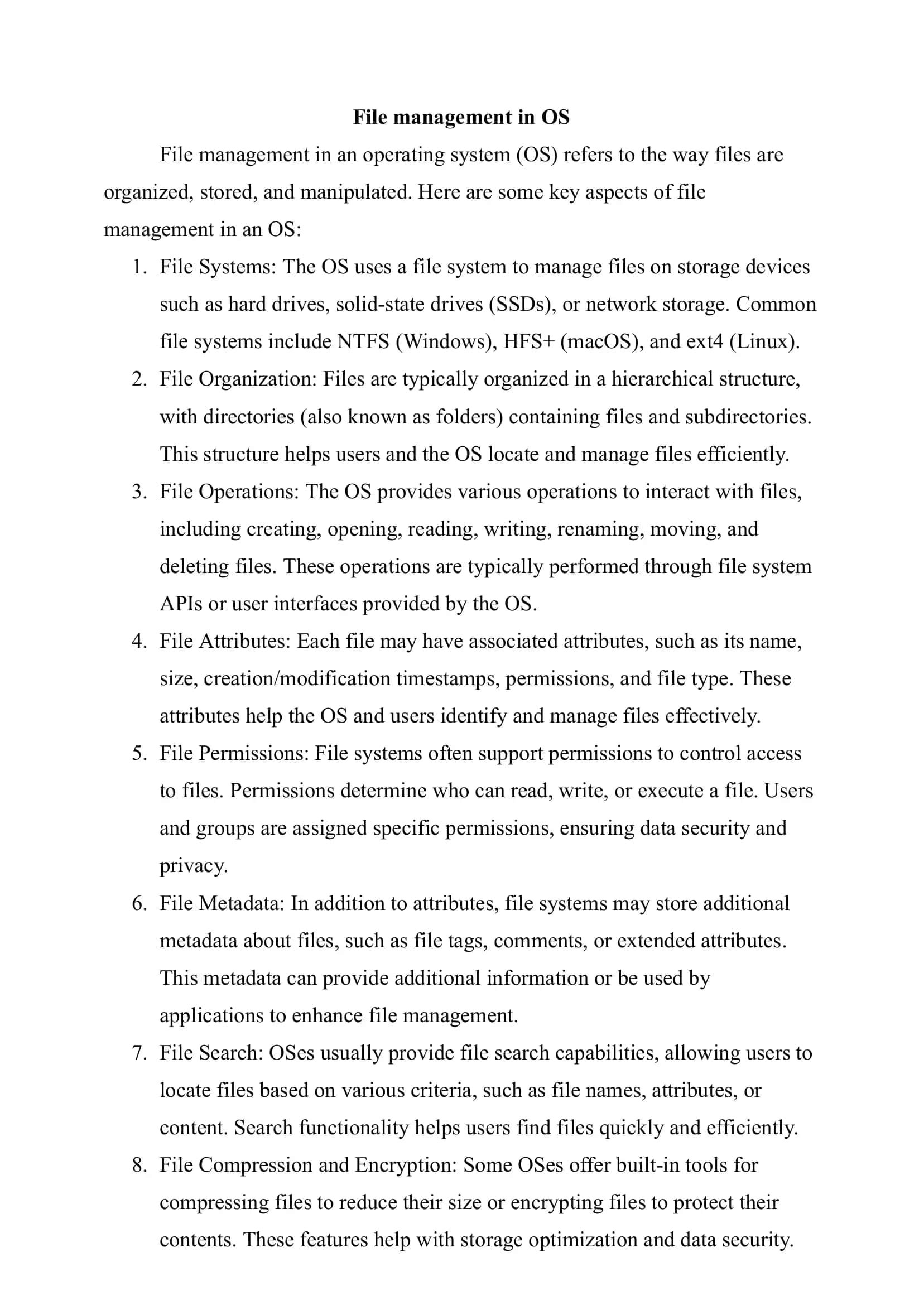 File management in OS 2