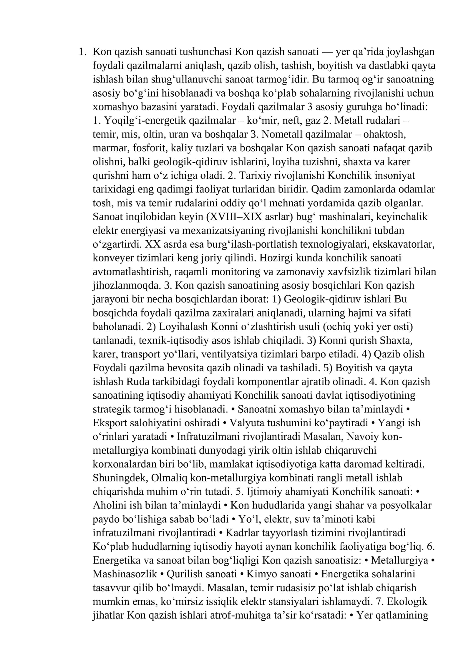 Kon qazish usullari 2