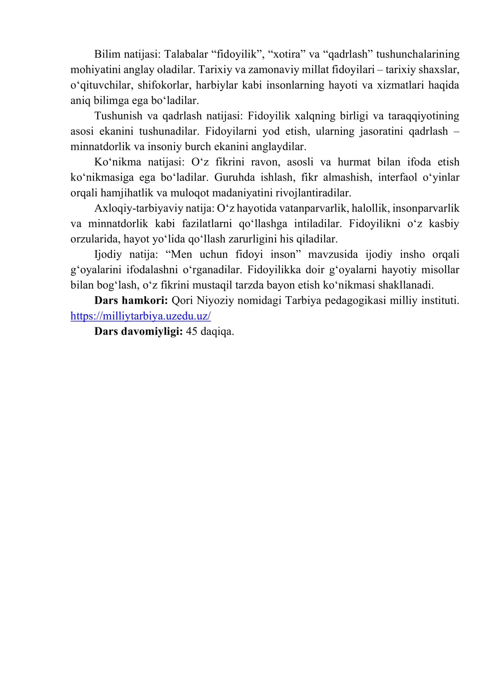 33-mavzu: “Millat fidoyilari. Xotira va qadrlash” 2