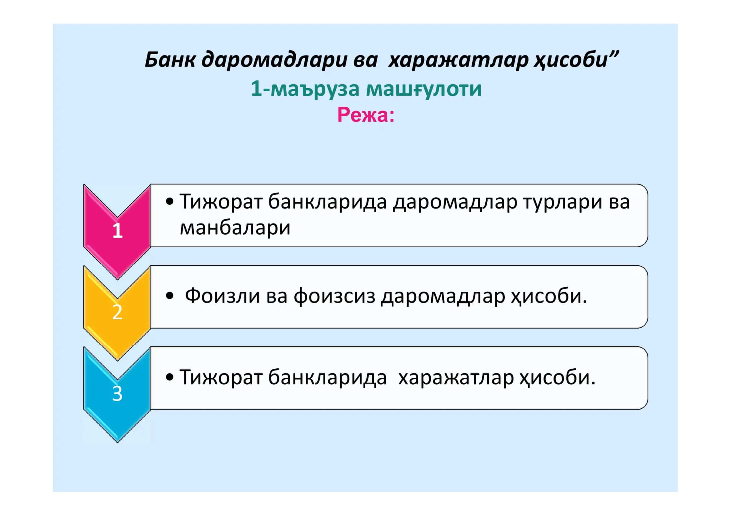 Банкларда Бухгалтерия Ҳисоби 2