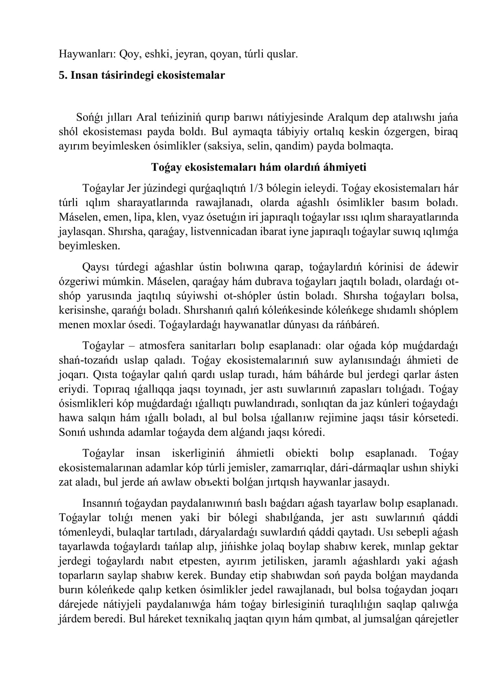 Qaraqalpaqstannıń tábiyiy ekosistemaları. Qaraqalpaqstanda atmosfera hawazınıń pataslanıwı 2