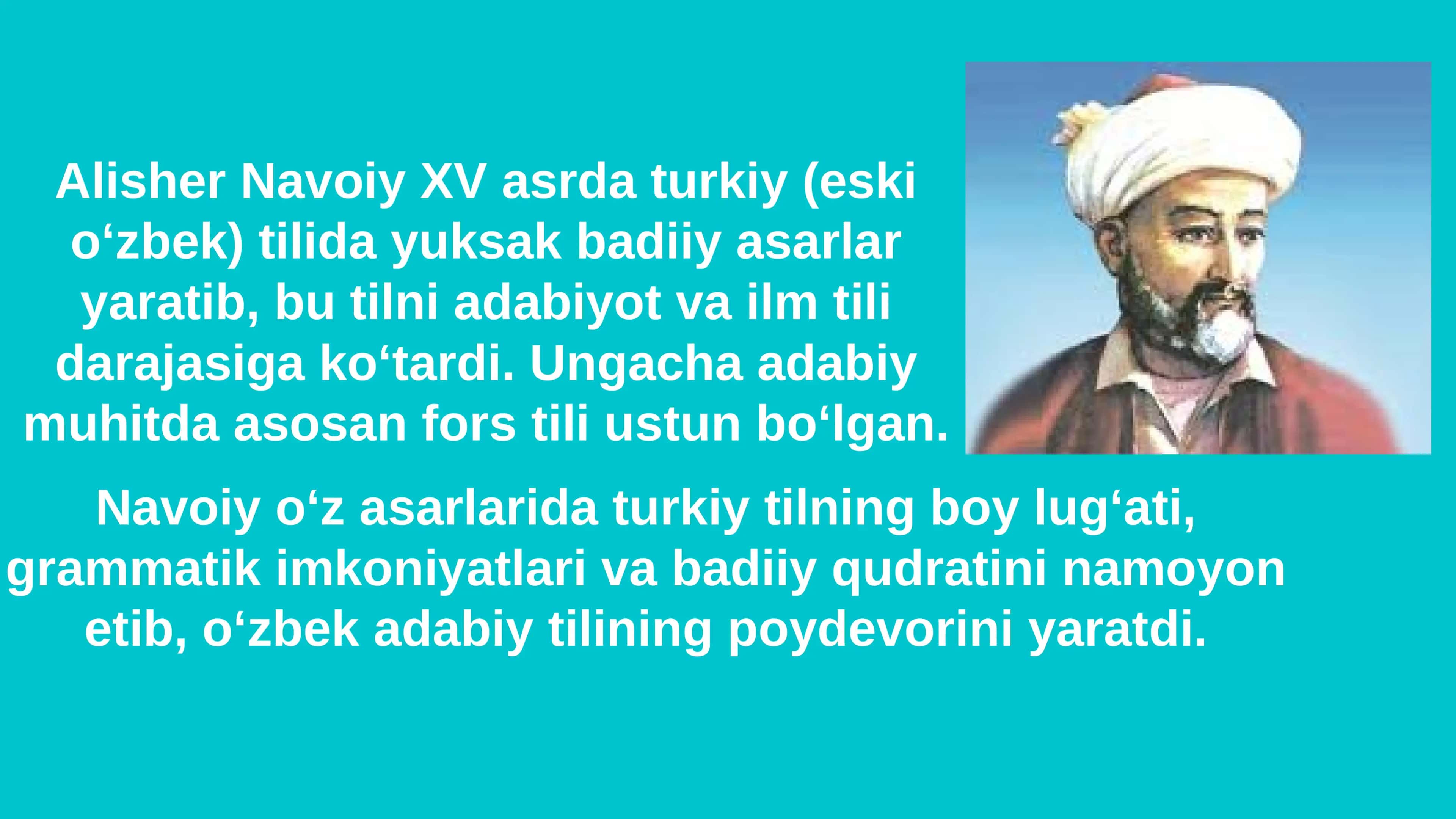 O‘zbekistondagi dorivor o‘simliklar;  Alisher Navoiy - o‘zbek tilining asoschisi 2