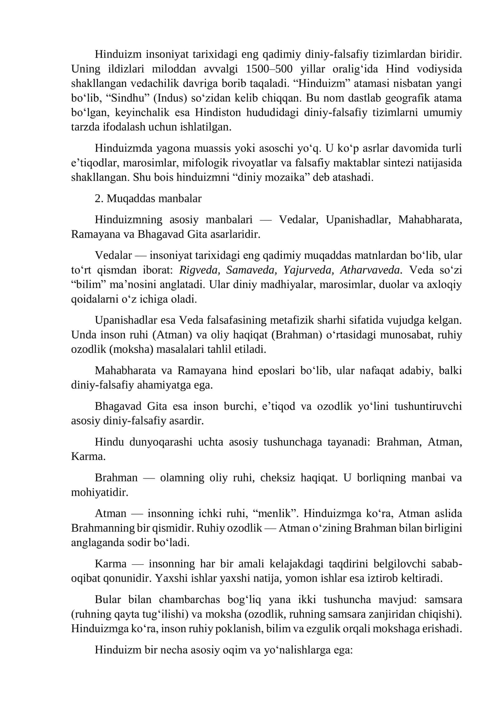 Hinduizm va Buddaviylik 2