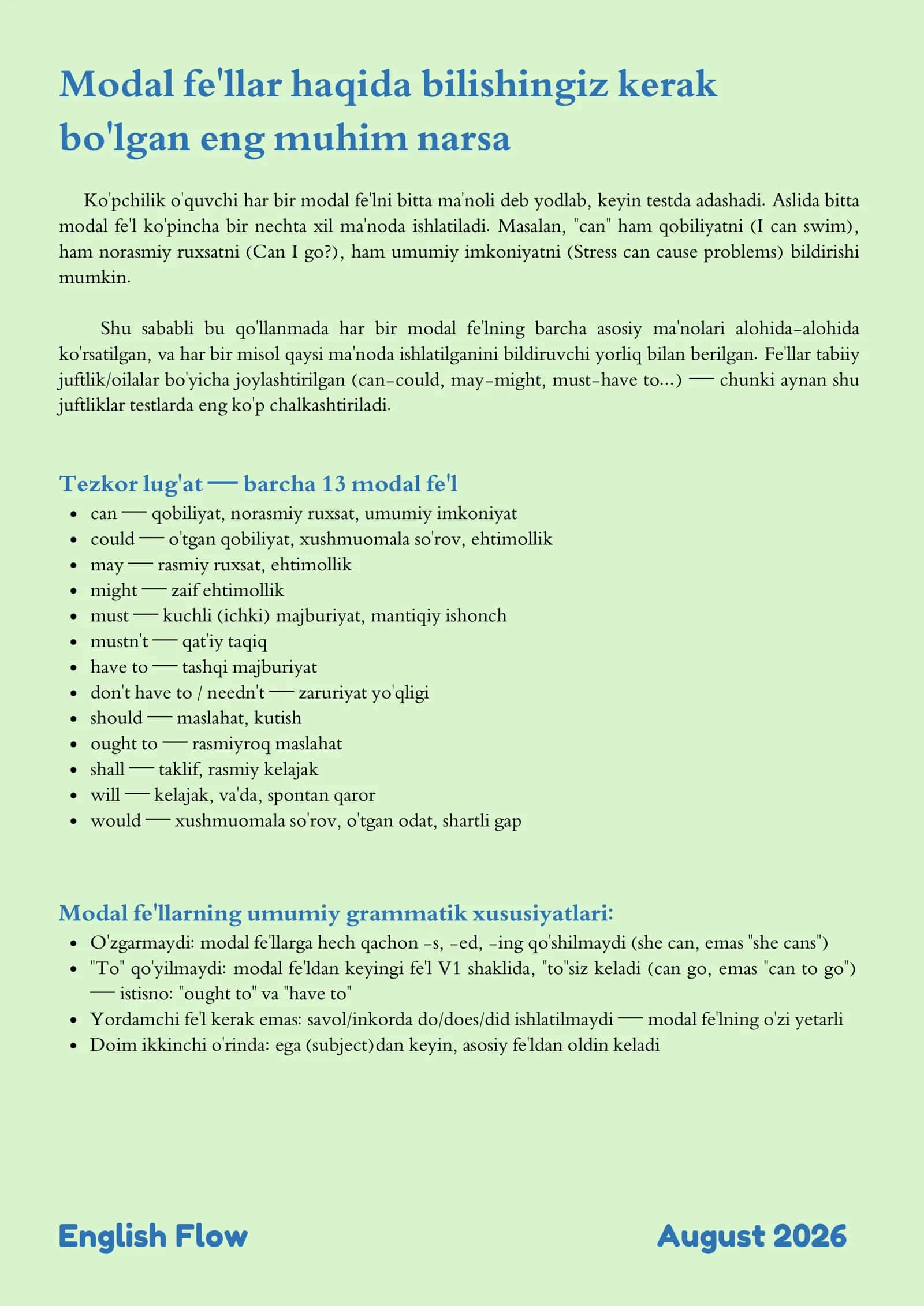 Model Verbs - Full Guide 2