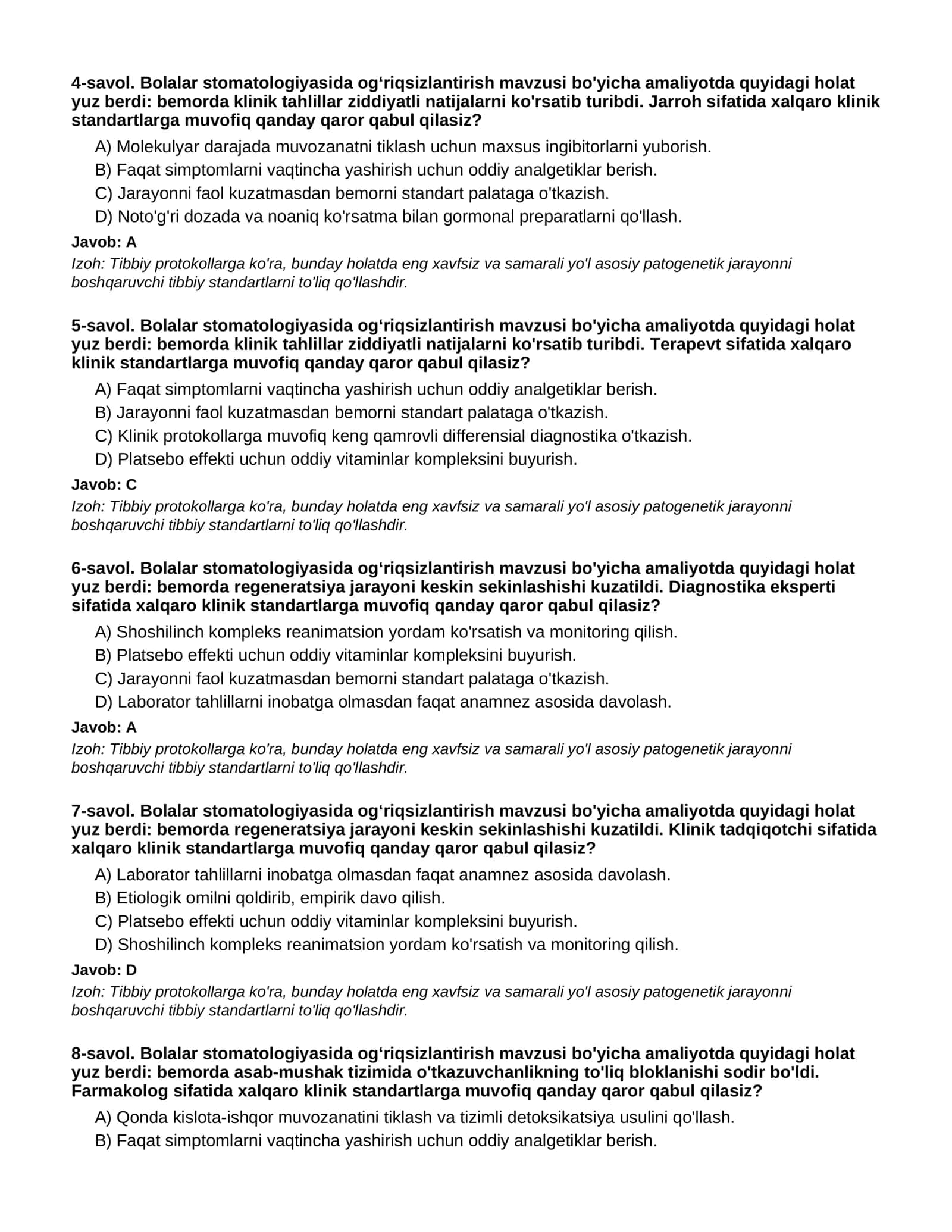 Bolalar stomatologiyasida og‘riqsizlantirish - 2-QISM 2