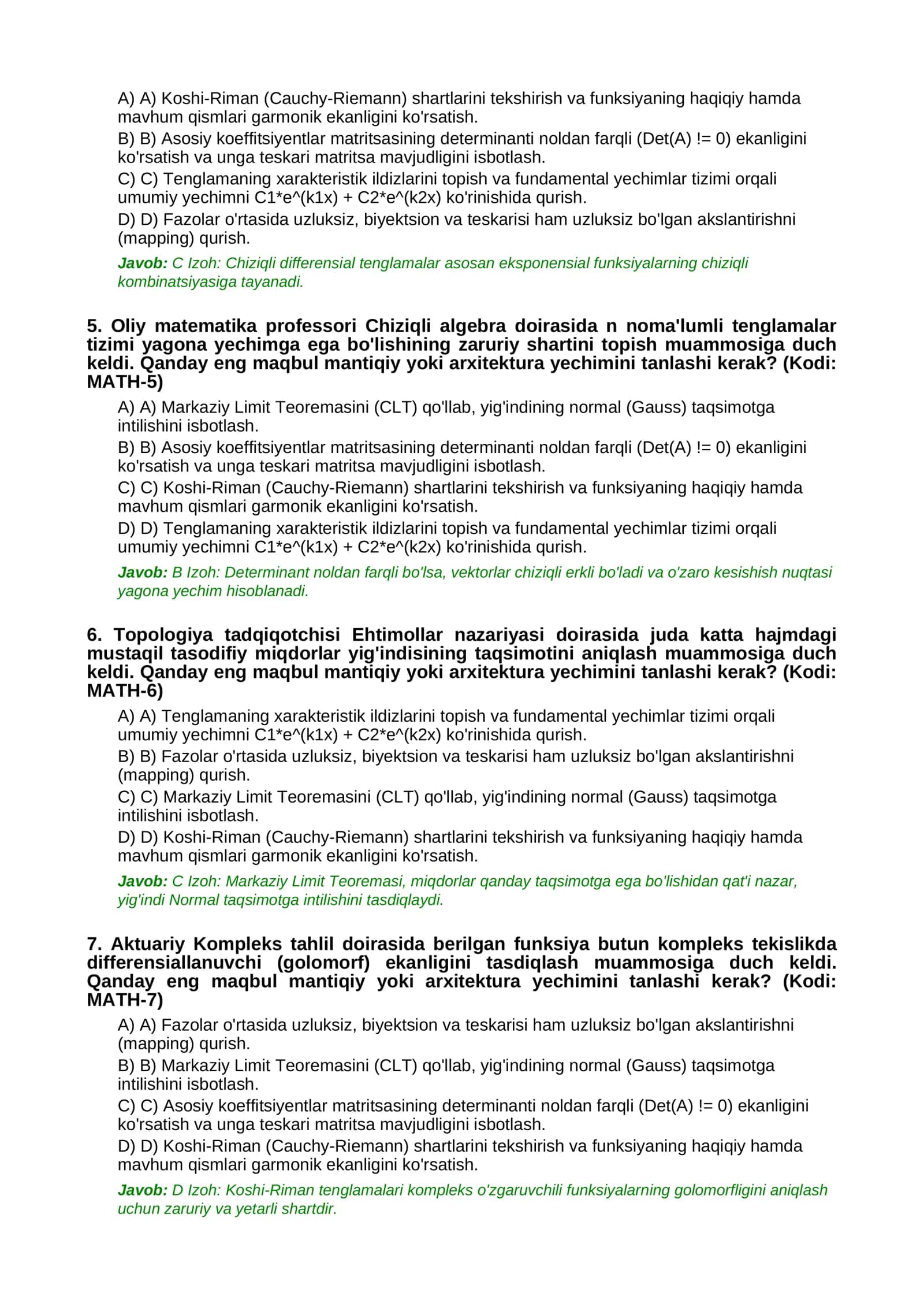 MILLIY SERTIFIKAT TESTLARI 2