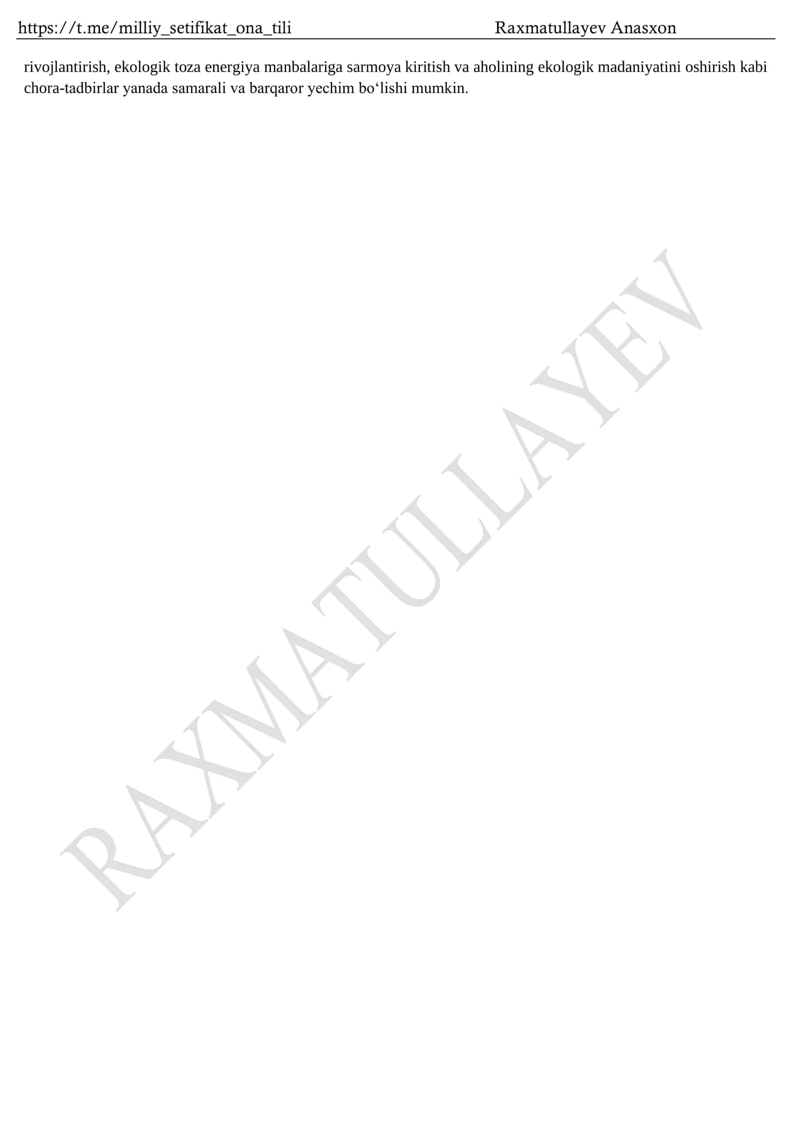 Ba’zi odamlar yonilg’i narxini oshirish global ekologik muammolarni hal qilishning eng yaxshi usuli deb hisoblashsa 2