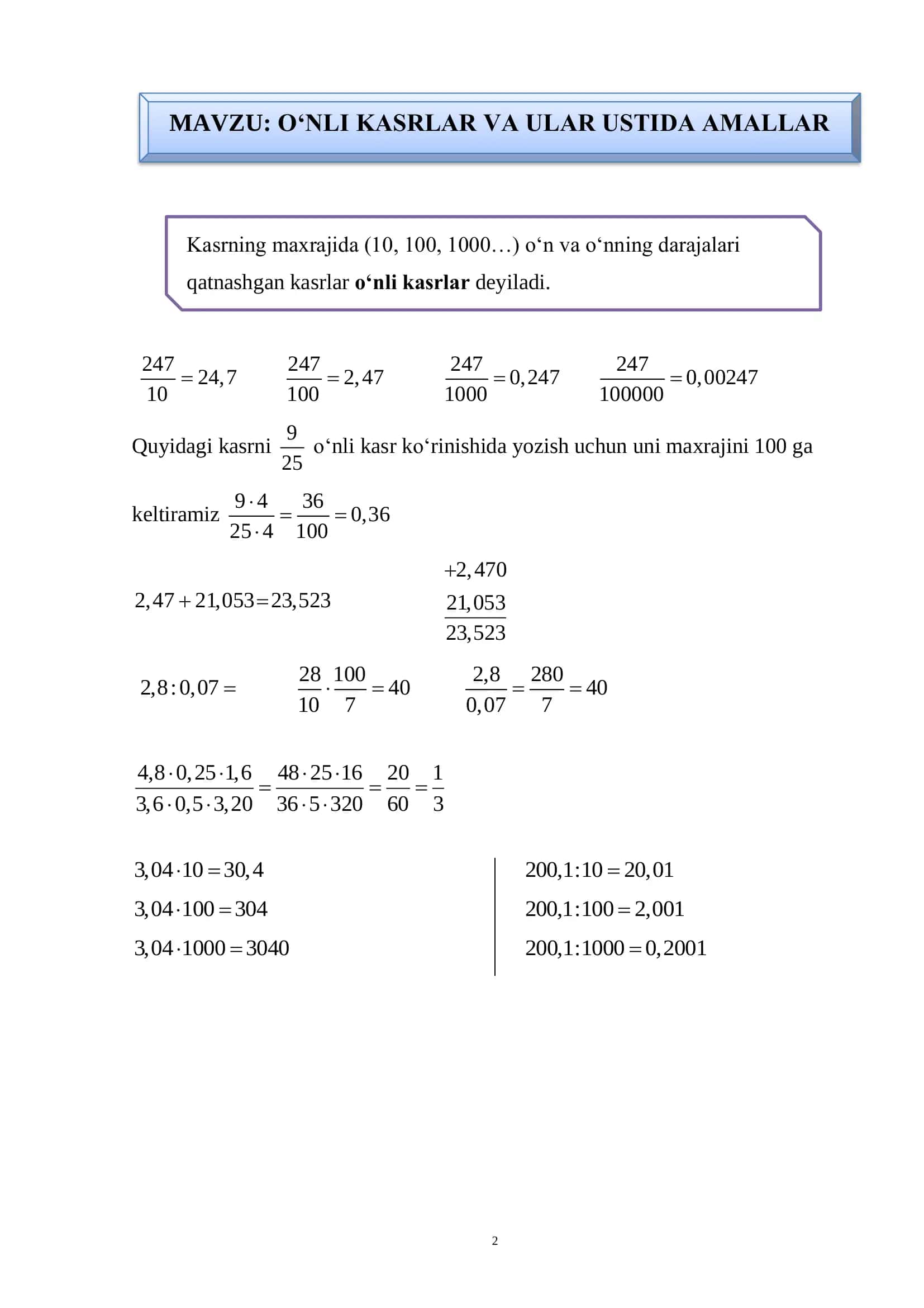 OLIY O‘QUV YURTLARIGA KIRUVCHILAR UCHUN MATEMATIKADAN O‘QUV QO‘LLANMA 2