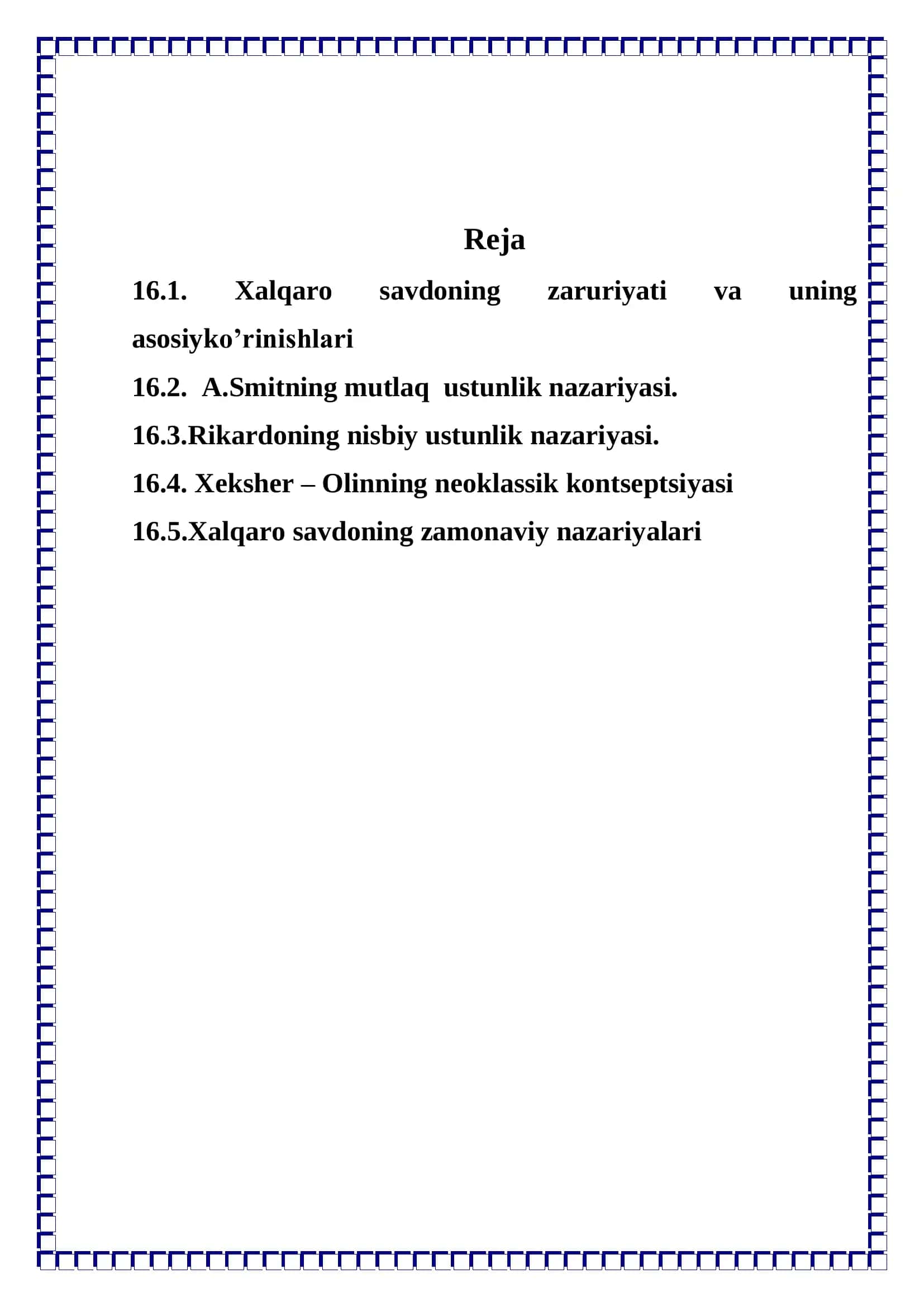 Xalqaro savdo nazariyasi 2