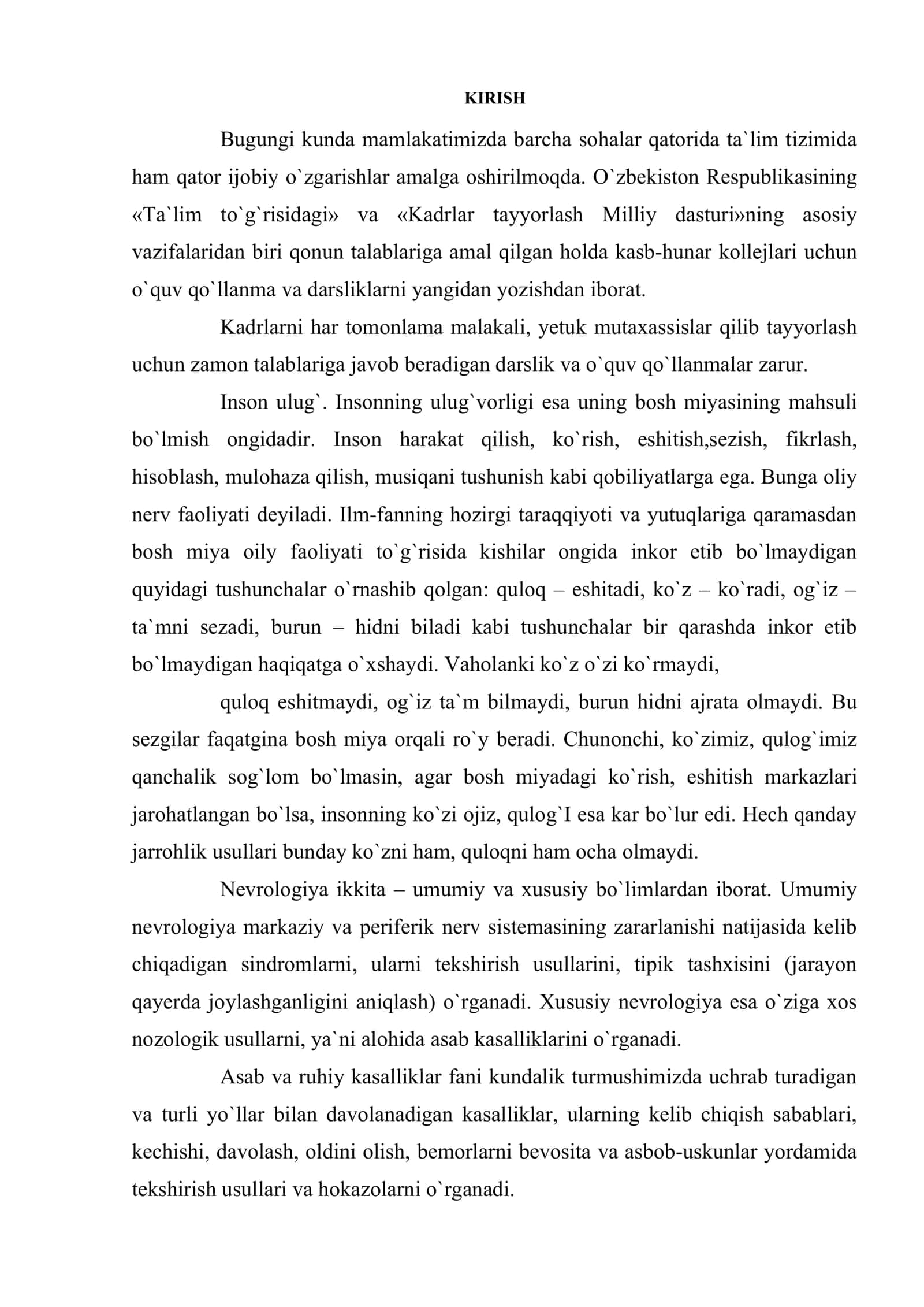 Nevropatologiya va psixiatriyaning rivojlanish tarixi 2