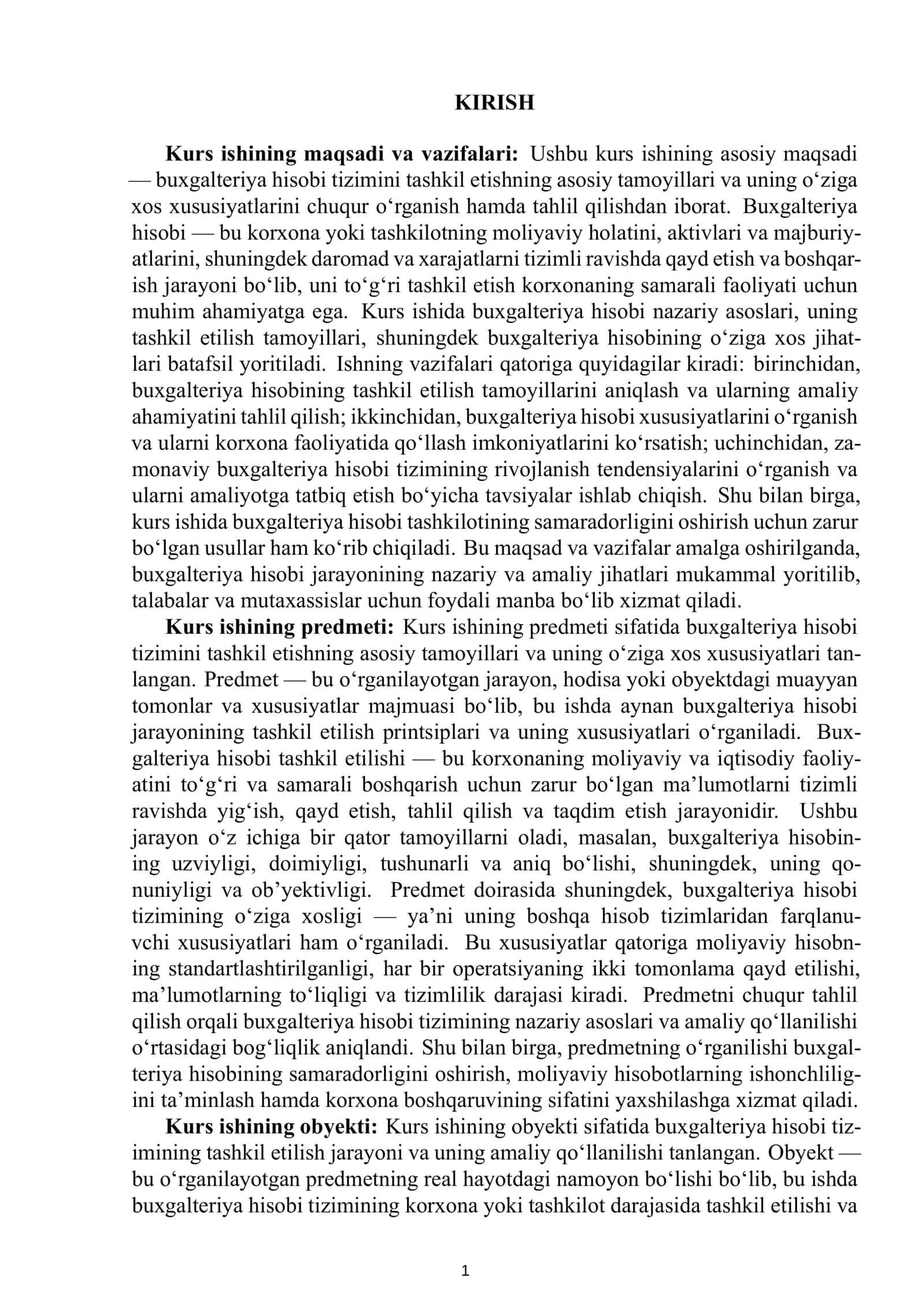 BOB. Buxgalteriya hisobi tizimining mohiyati va ahamiyati 2