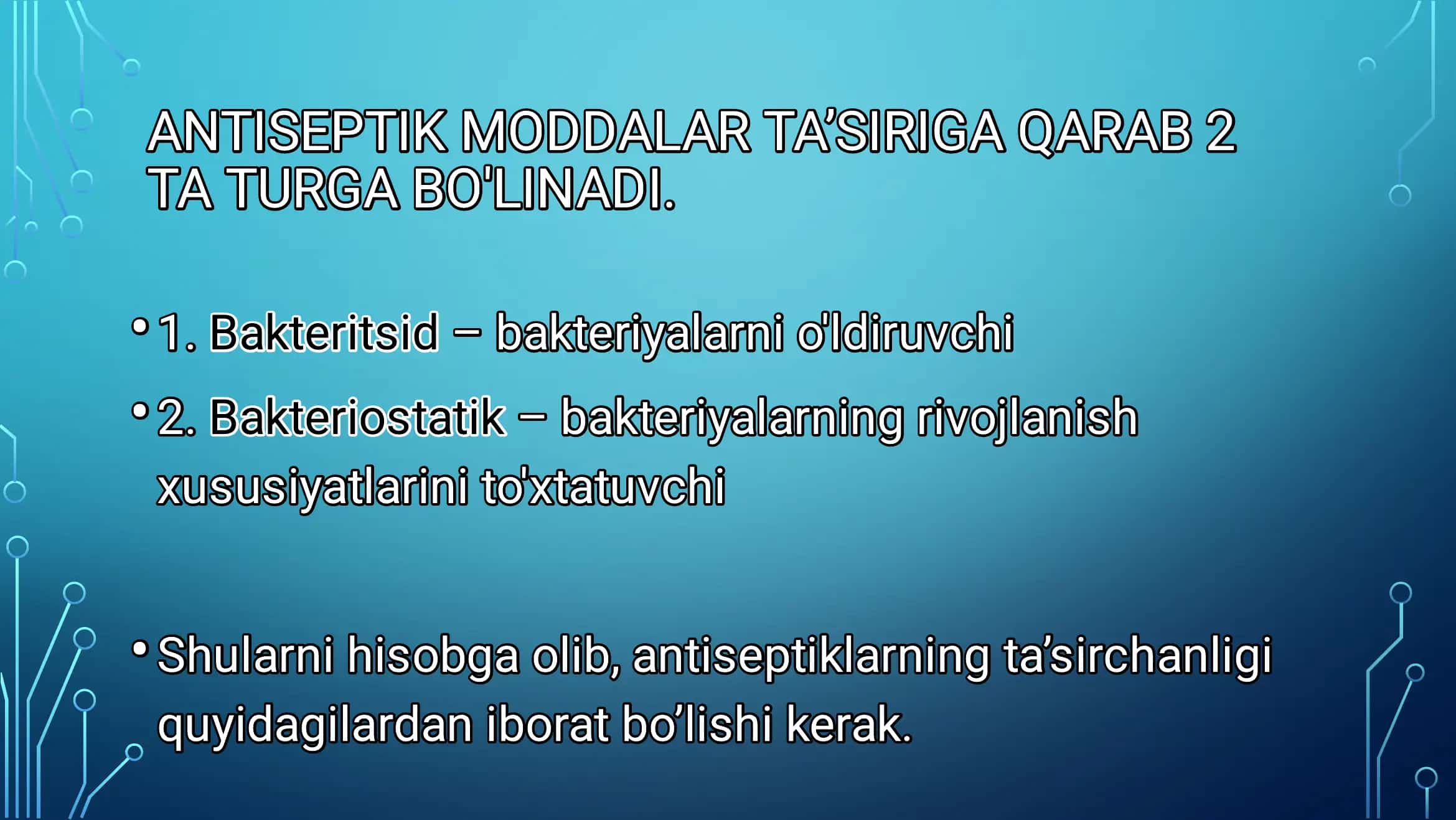 Antiseptika asoslari 2