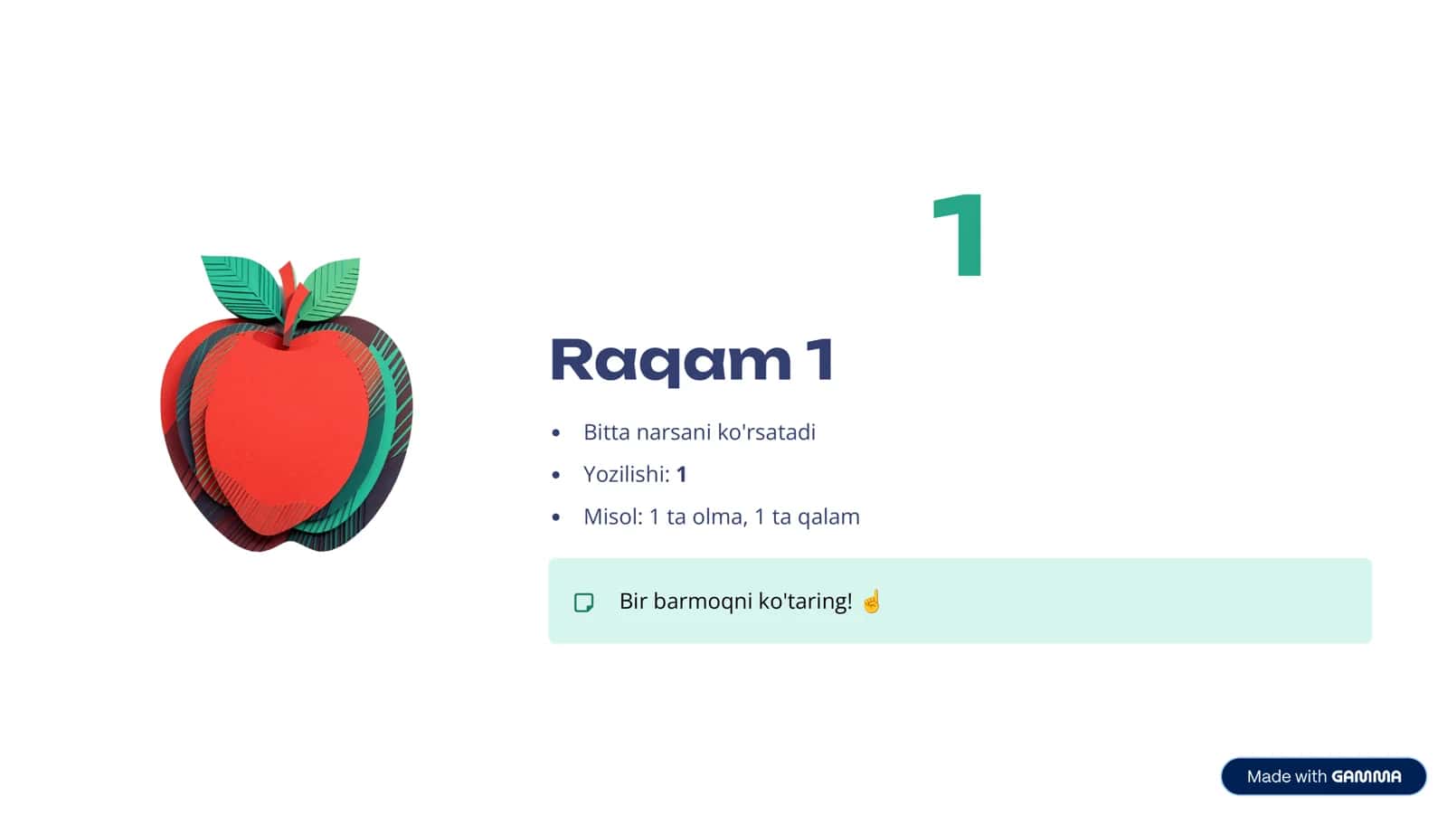 1-SINF MATEMATIKA 1 dan 10 gacha bo‘lgan sonlar 2