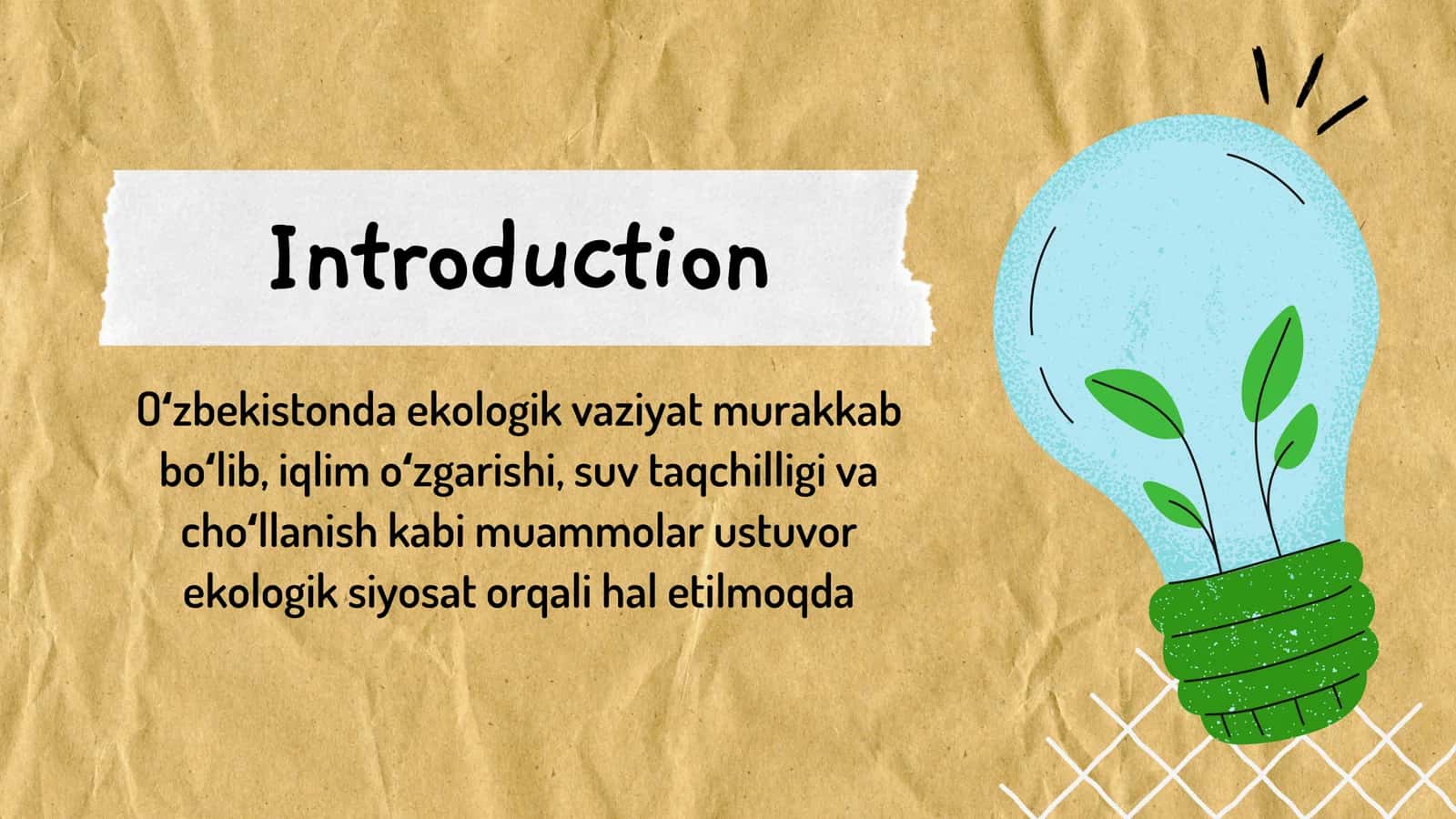 O'zbekistonda ekologik vaziyat va ekologik siyosatning ustuvor yo'nalishlari 2