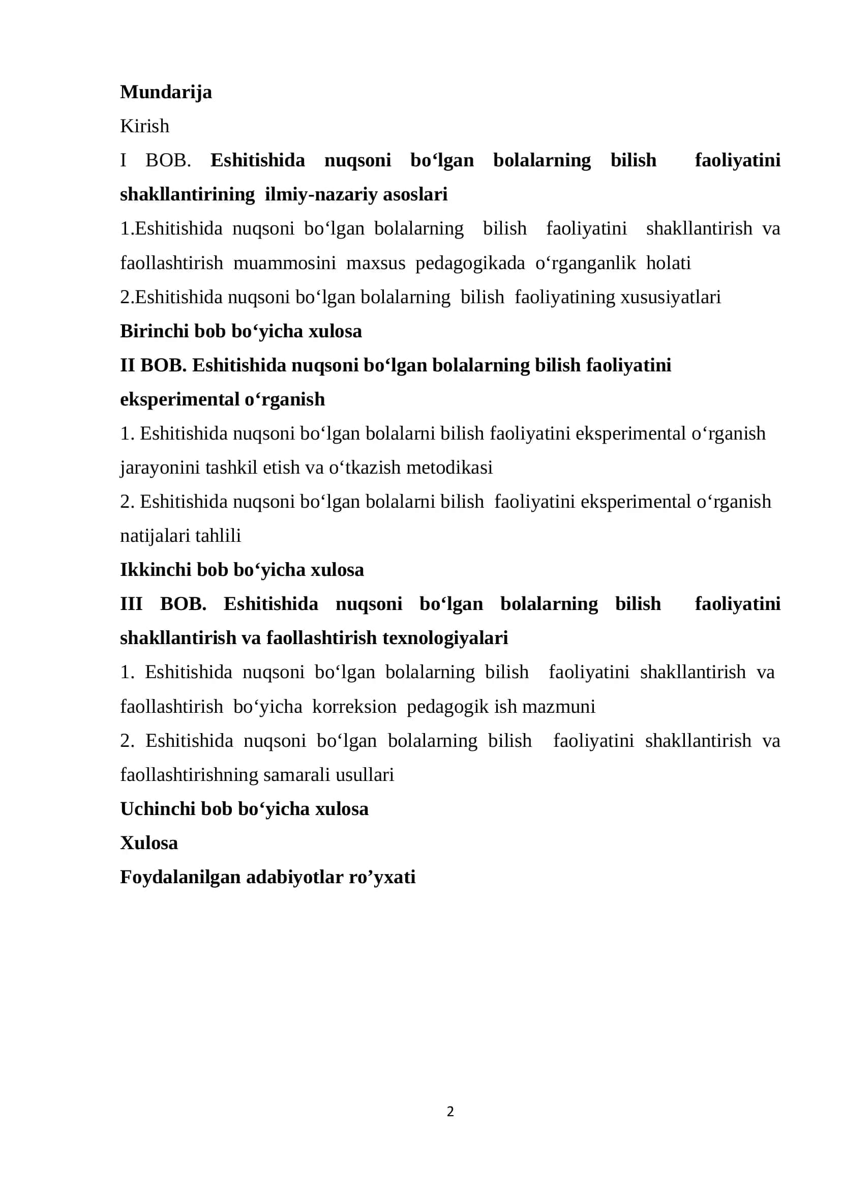 Eshitishida nuqsoni bo‘lgan bolalarning bilish faoliyatini shakllantirish va faollashtirish texnologiyalari 2