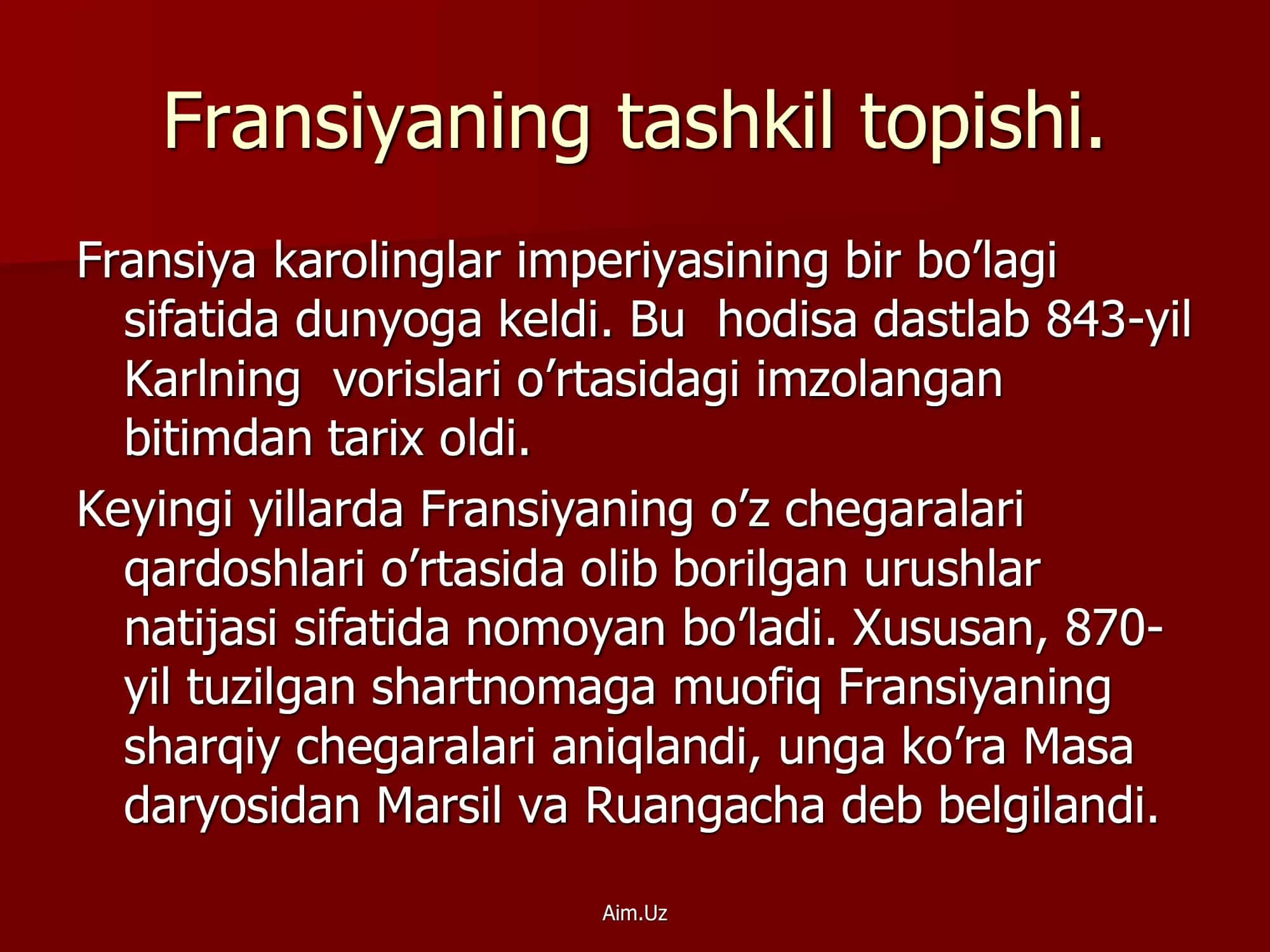 Fransiyada IX-XI asrlarda 2